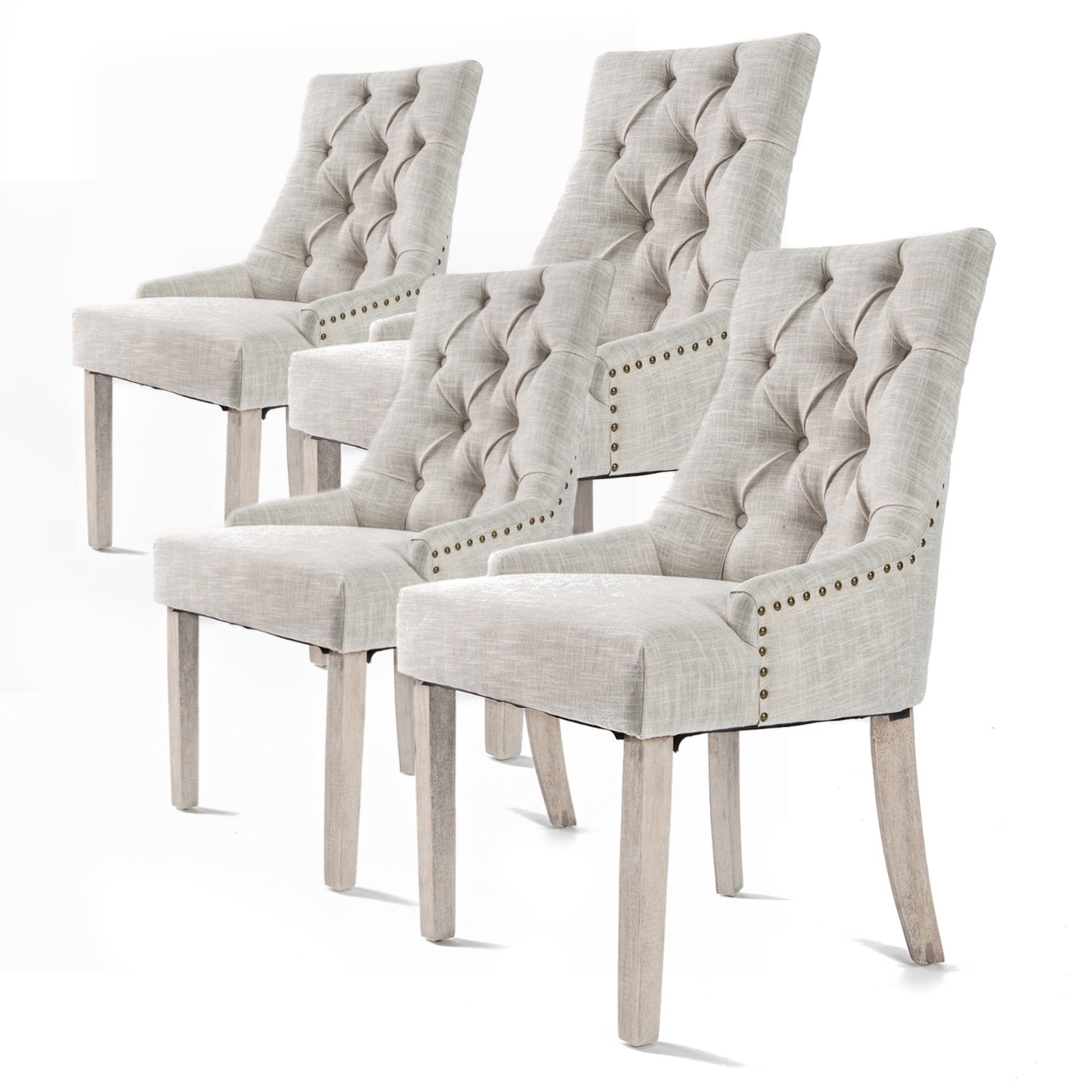 La Bella 4 Set Cream French Provincial Dining Chair Amour Oak Leg