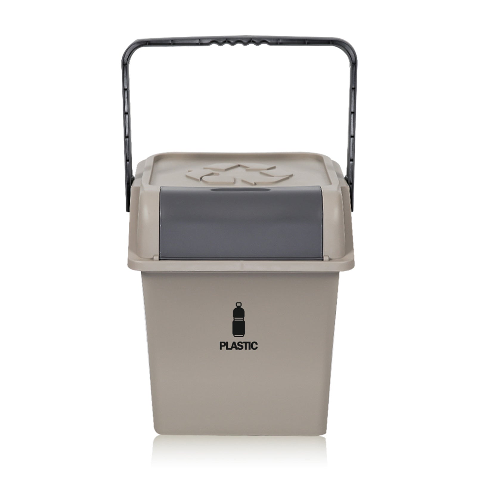 Nplastic 2 Set Brown Stackable Recycle BinRubbish Open-Touch Flip Lid 45L