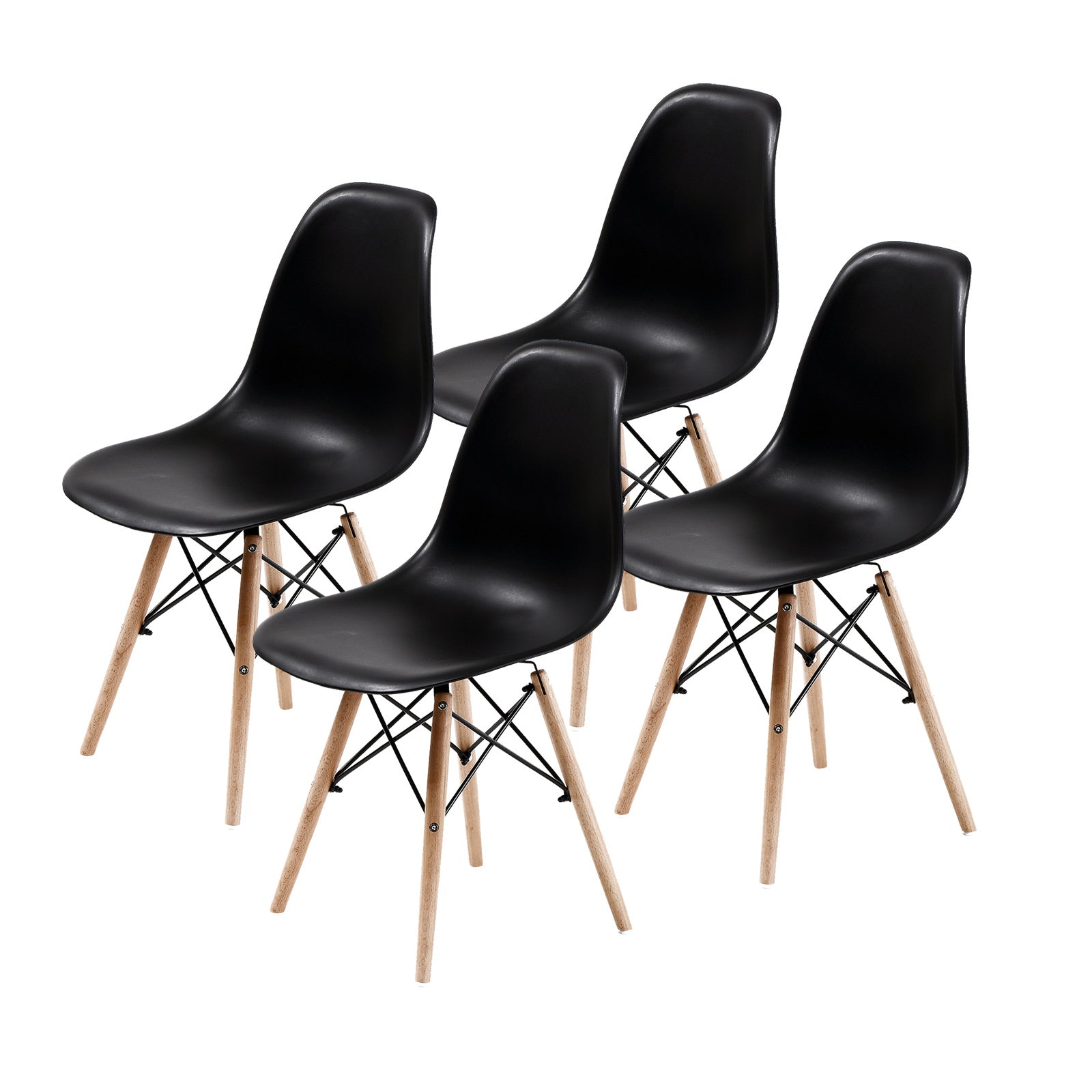 La Bella 4 Set Black Retro Dining Cafe Chair DSW PP