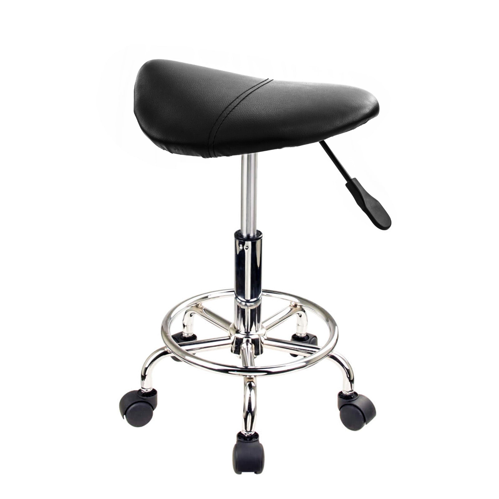 Forever Beauty 4 Set Black Salon Barber Stool Swivel Saddle Type