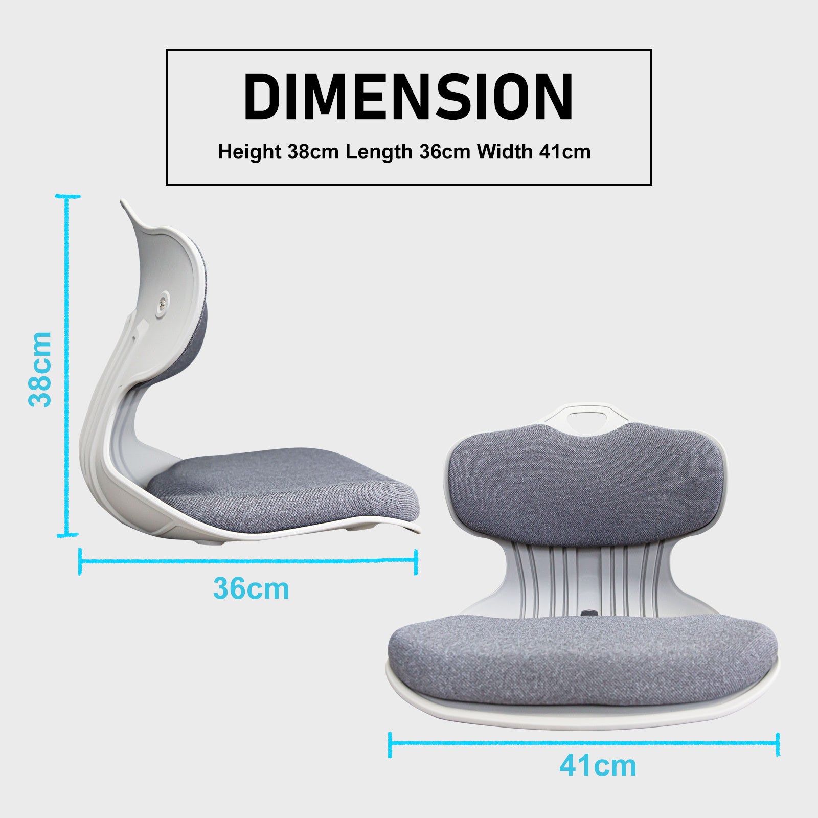 Samgong 2 Set Grey Slender Chair Posture Correction Seat Floor Lounge Stackable