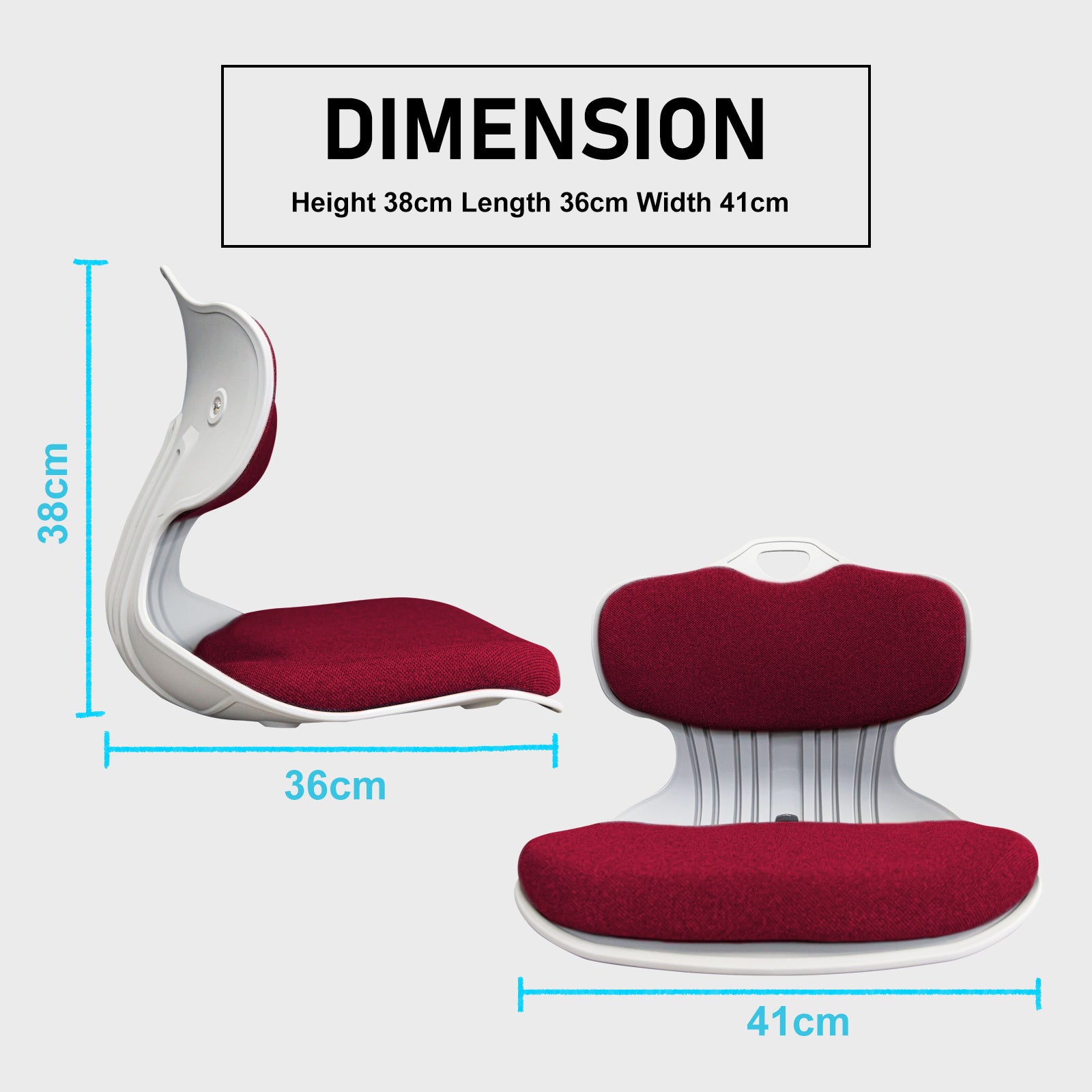 Samgong 4 Set Red Slender Chair Posture Correction Seat Floor Lounge Stackable