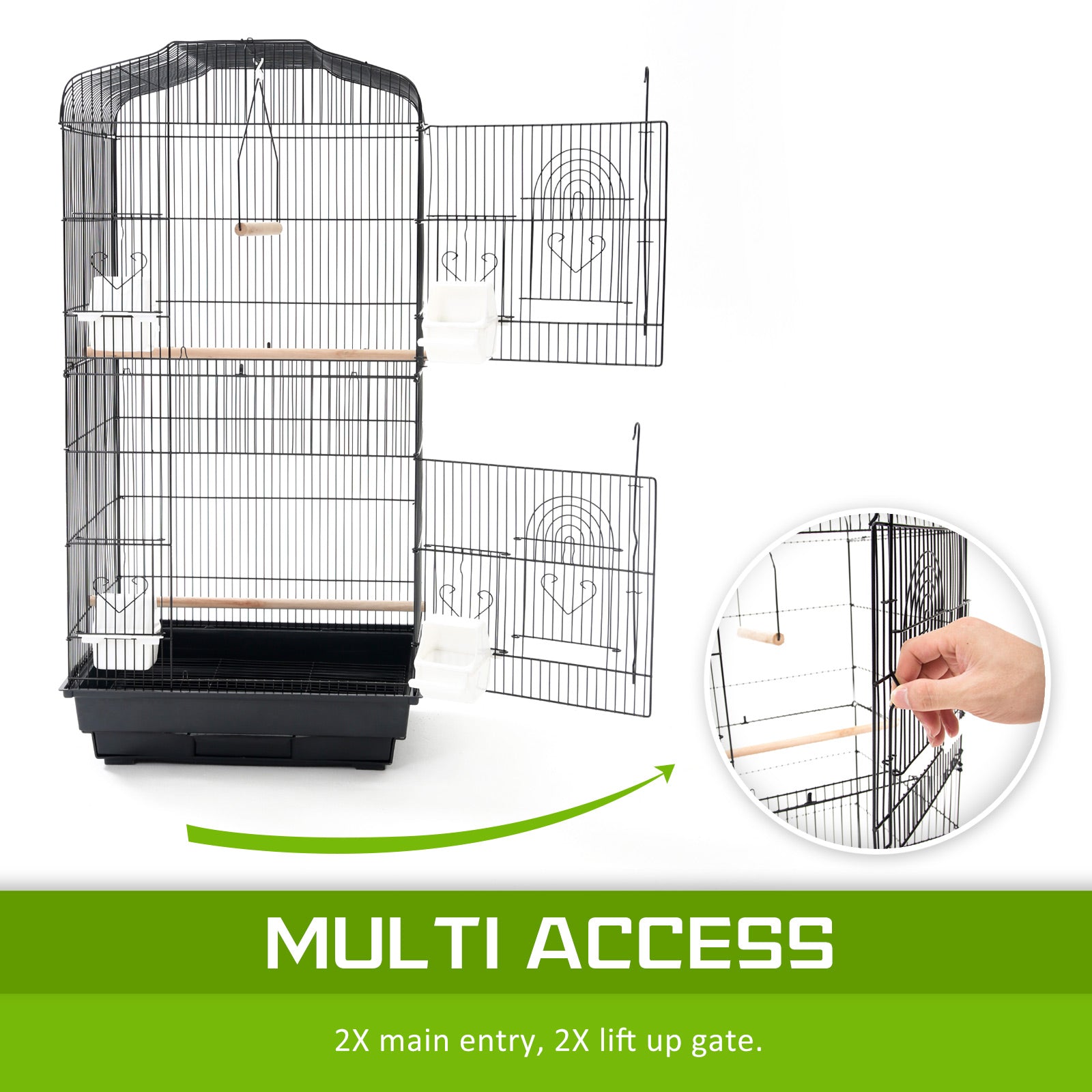 Paw Mate Bird Cage Parrot Aviary Veer 2IN1 Design 92cm