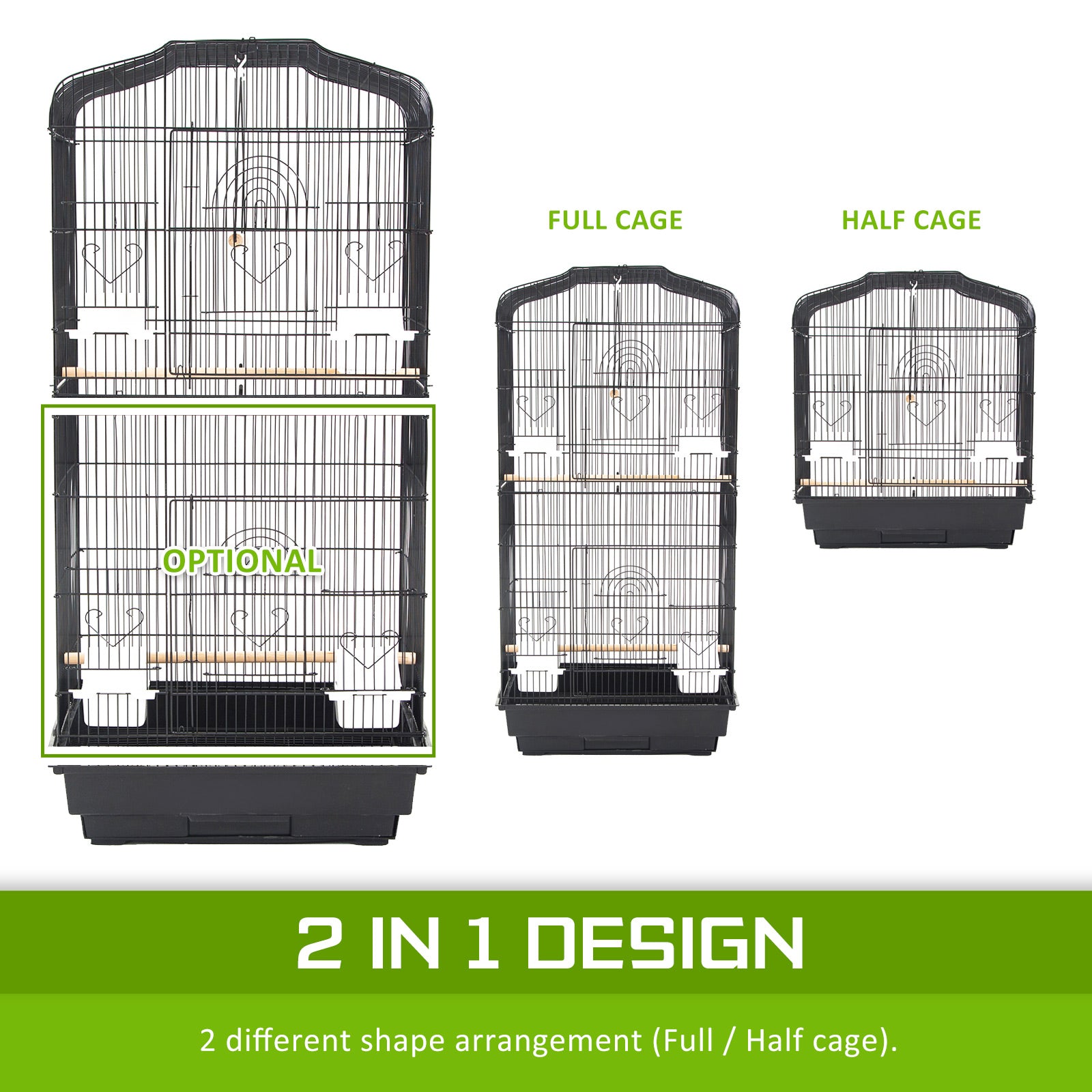 Paw Mate Bird Cage Parrot Aviary Veer 2IN1 Design 92cm