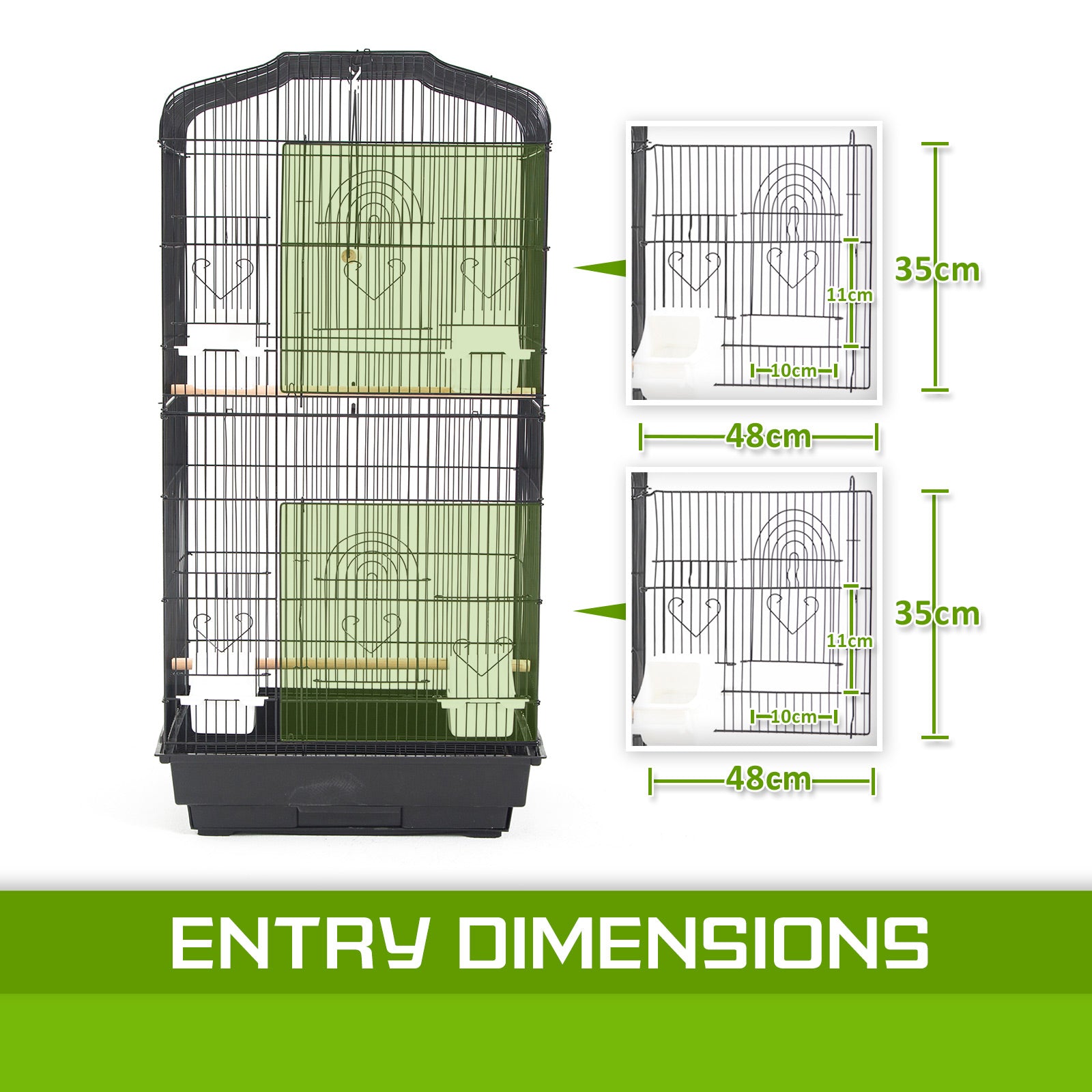 Paw Mate Bird Cage Parrot Aviary Veer 2IN1 Design 92cm