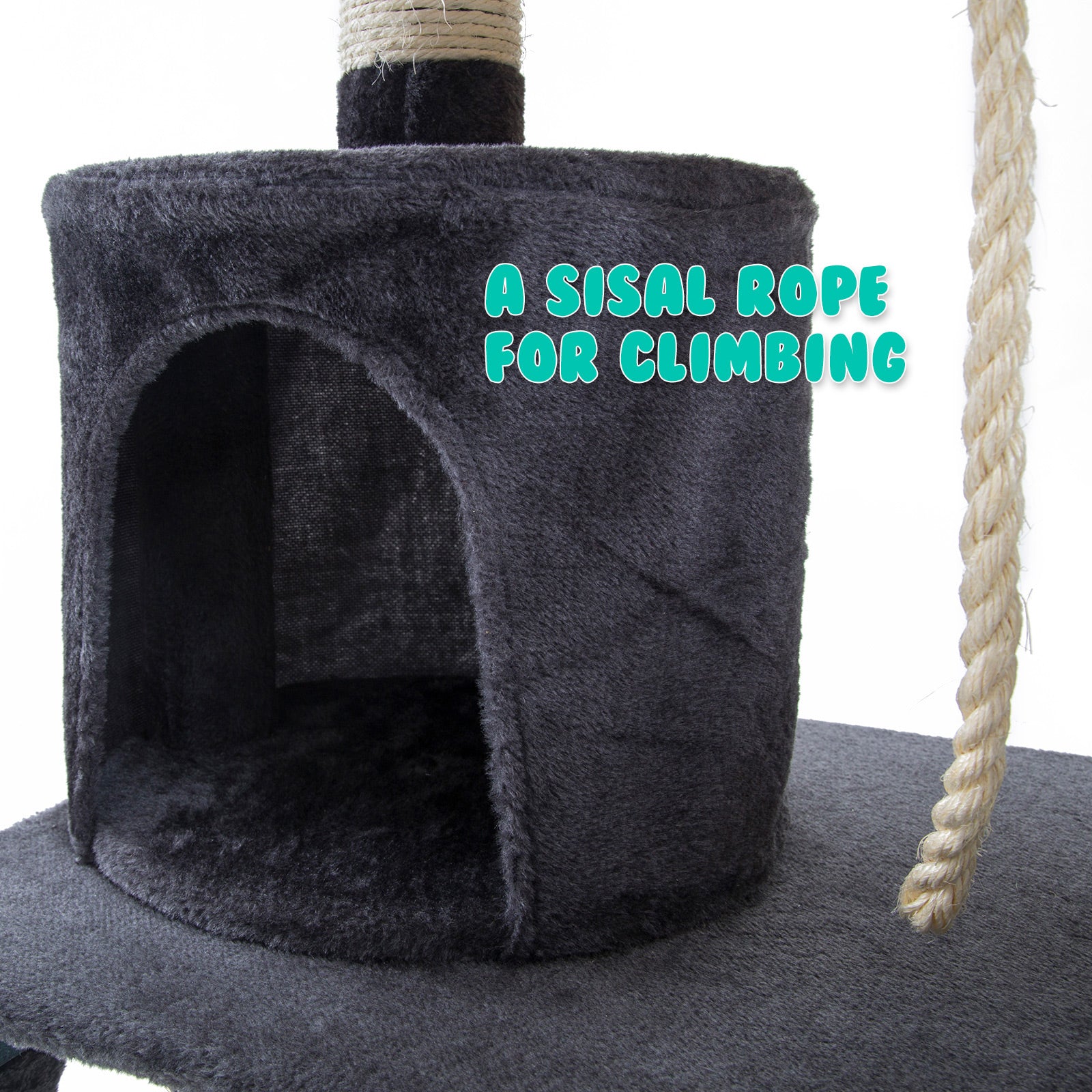 Paw Mate 140cm Grey Cat Tree Maple Multi Level Scratcher