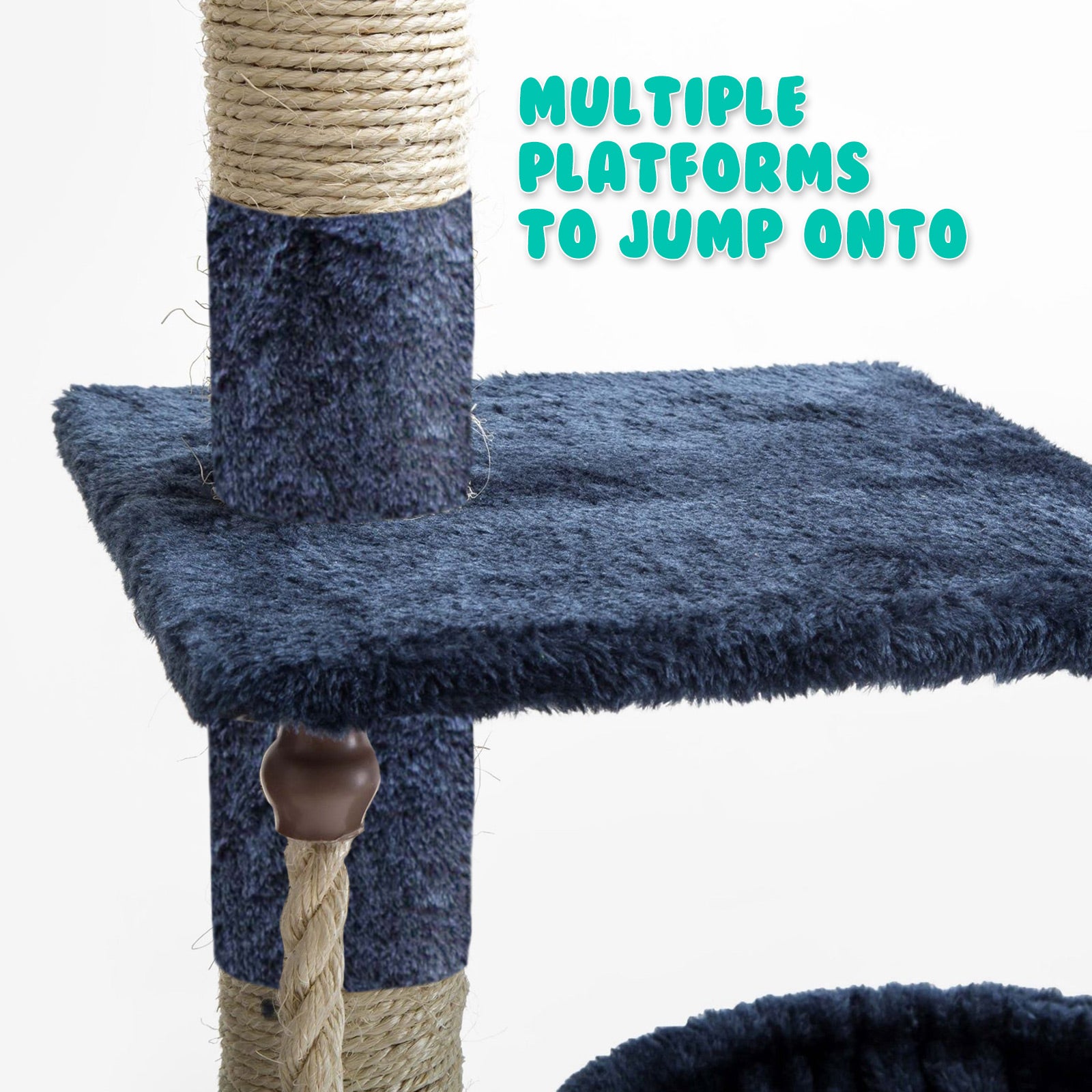 Paw Mate 262cm Blue Cat Tree Paradise Multi Level Scratcher