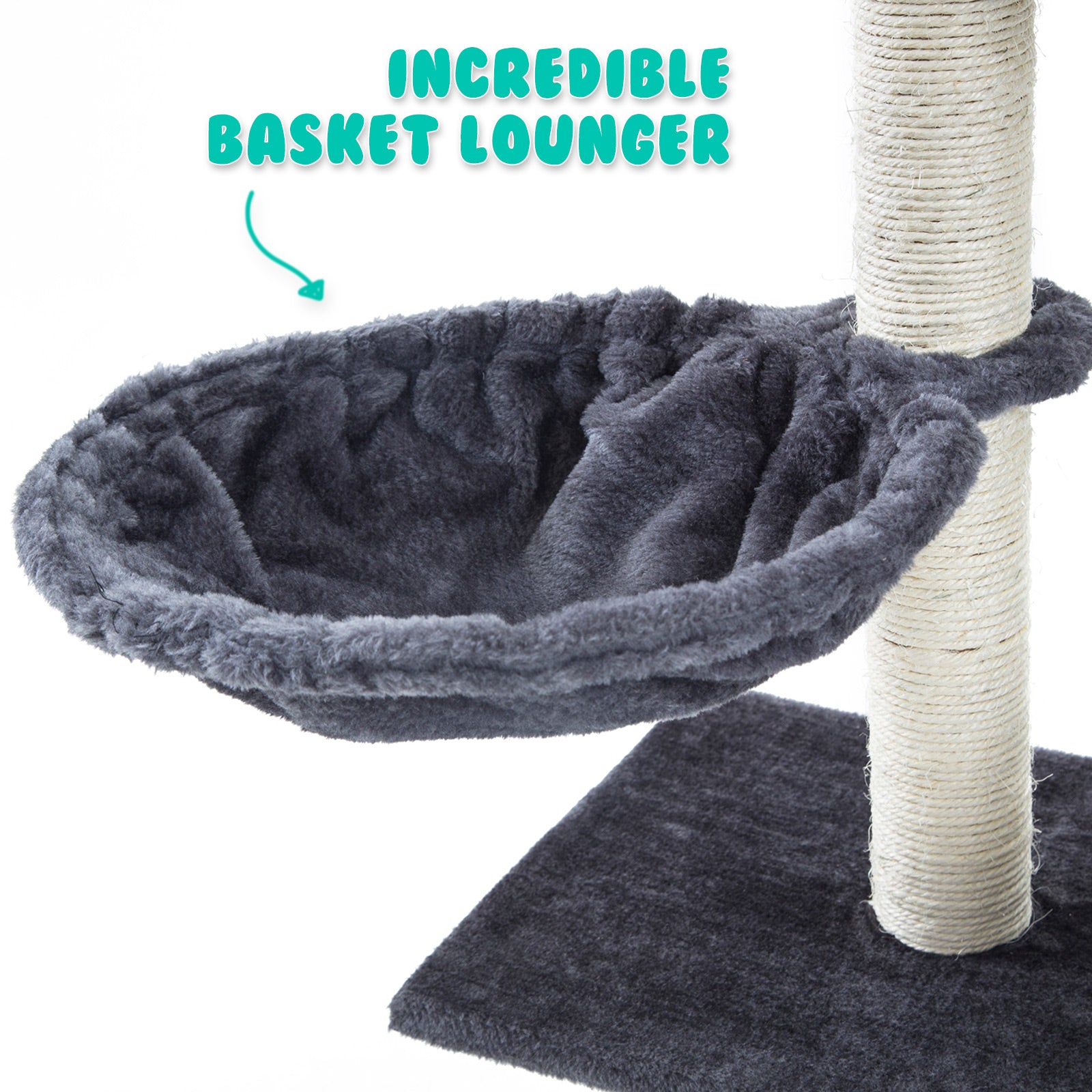 Paw Mate 100cm Grey Cat Tree Atacama Multi Level Scratcher