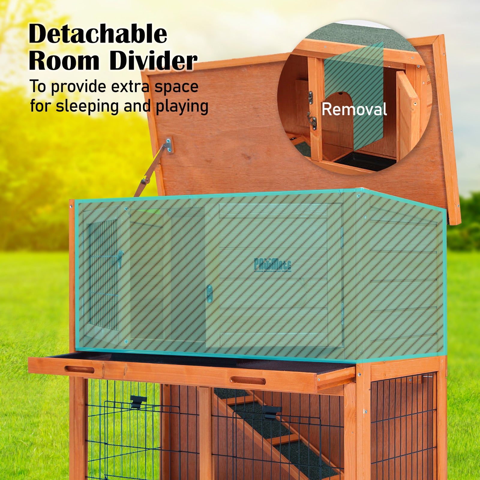 Paw Mate 92 x 45 x 82cm Rabbit Hutch Chicken Coop 2 Storey Cage Run