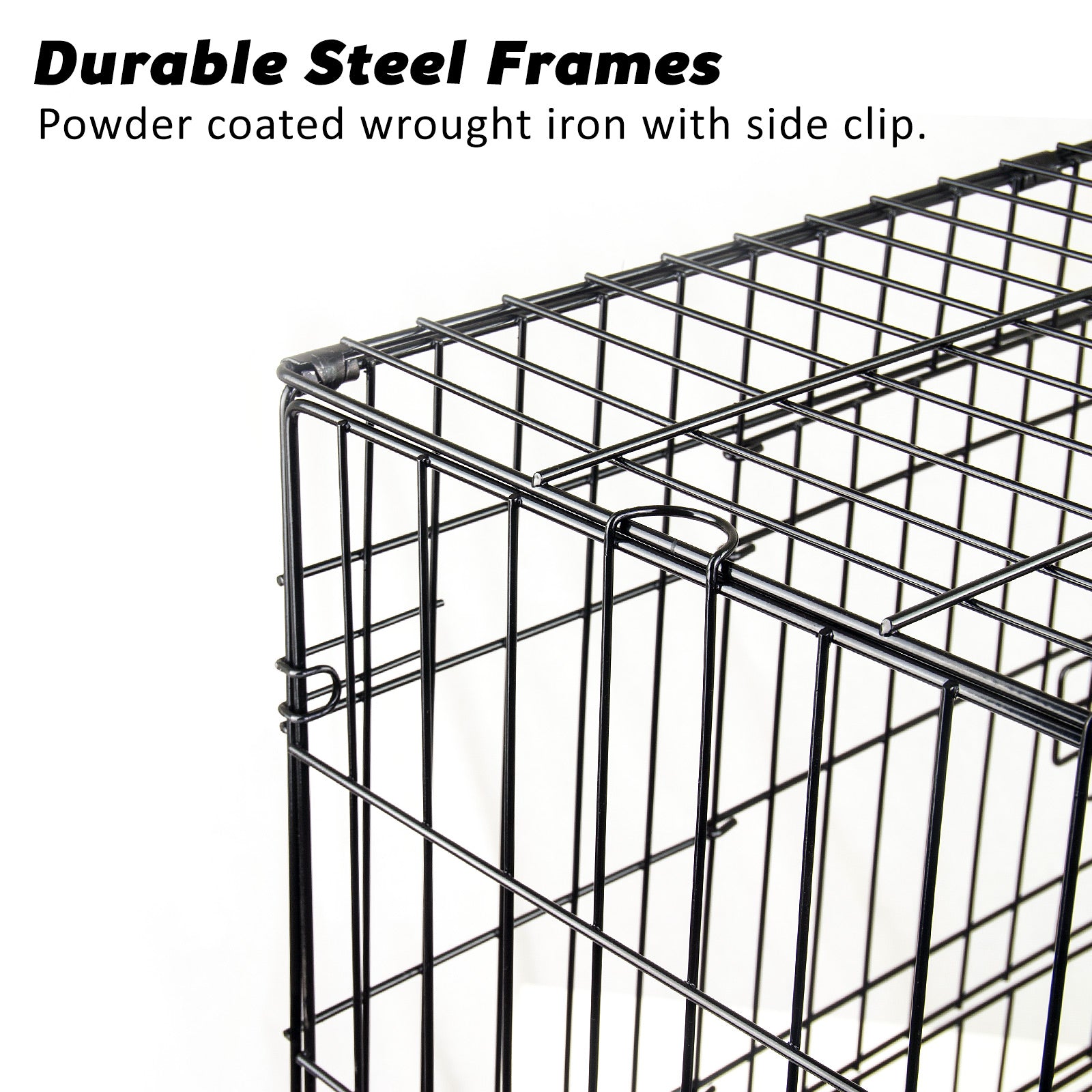 Paw Mate Wire Dog Cage Foldable Crate Kennel 42in with Tray + Cushion Mat Combo