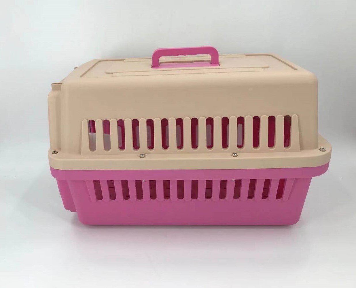 YES4PETS Medium Dog Cat Crate Pet Carrier Airline Cage With Bowl & Tray-Pink