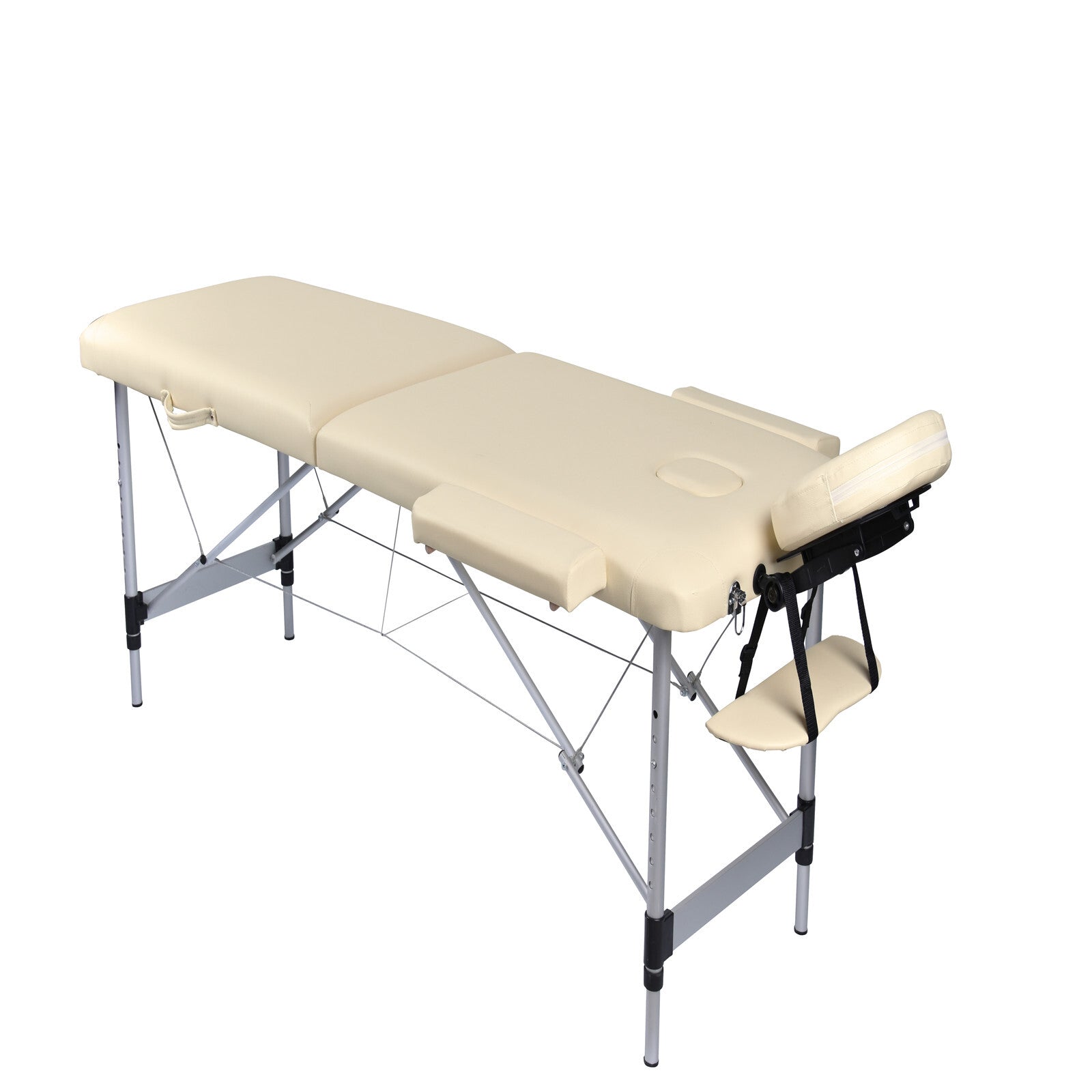 YES4HOMES 2 Fold Portable Aluminium Massage Table Massage Bed Beauty Therapy Beige