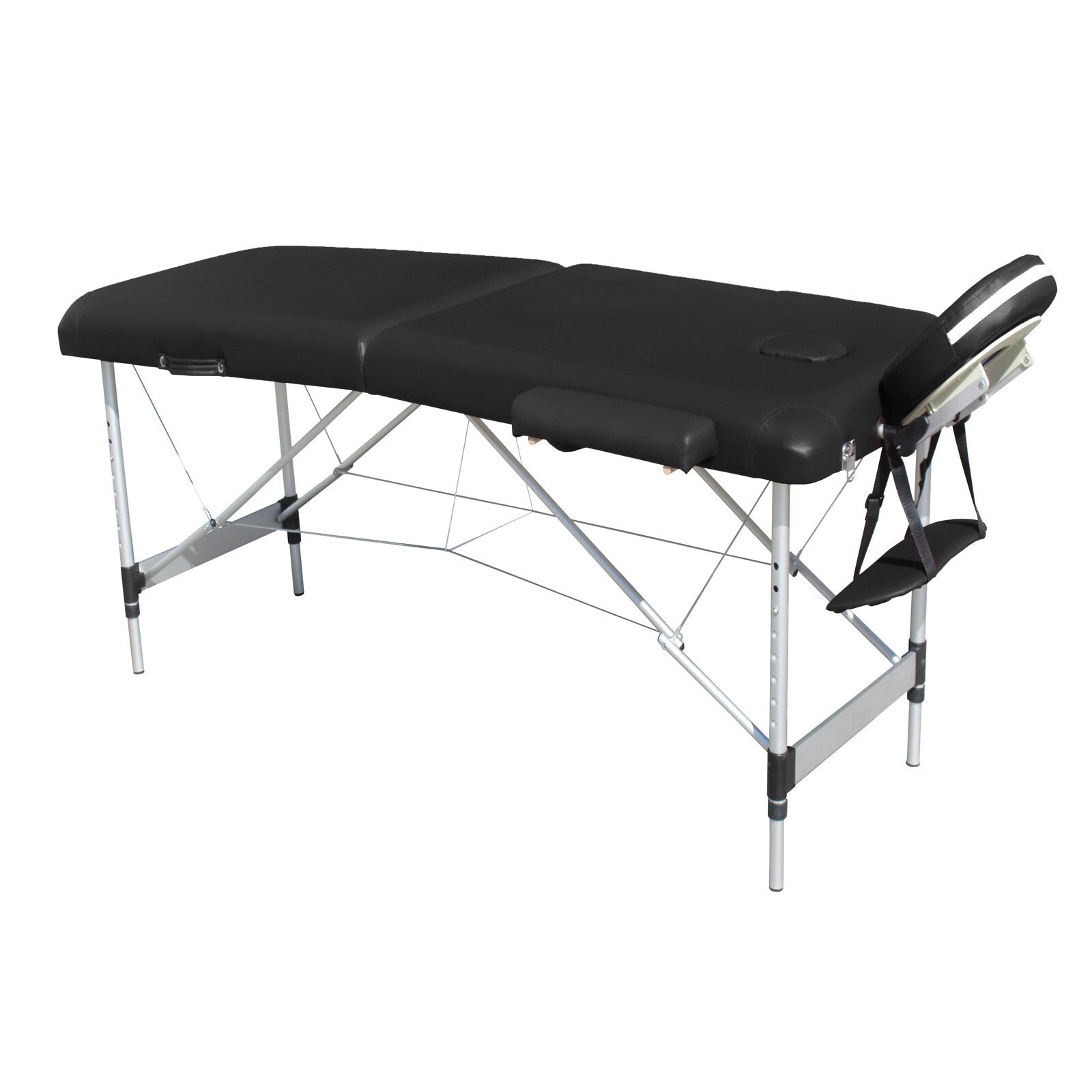 YES4HOMES 2 Fold Portable Aluminium Massage Table Massage Bed Beauty Therapy Black