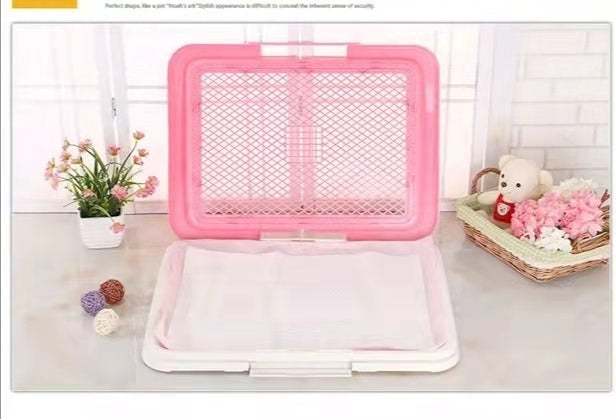 YES4PETS Medium Portable Dog Potty Training Tray Pet Puppy Toilet Trays Loo Pad Mat Pink