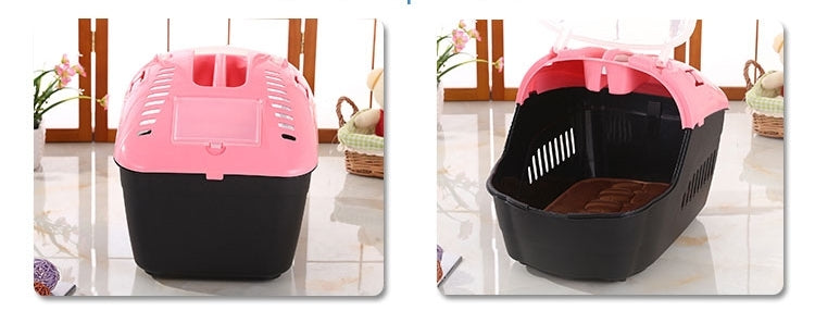 YES4PETS Medium Portable Travel Dog Cat Crate Pet Carrier Cage Comfort With Mat-Pink