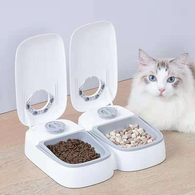 YES4PETS 2 Meal Automatic Pet Food Feeder Timer for Dogs, Puppies & Cats