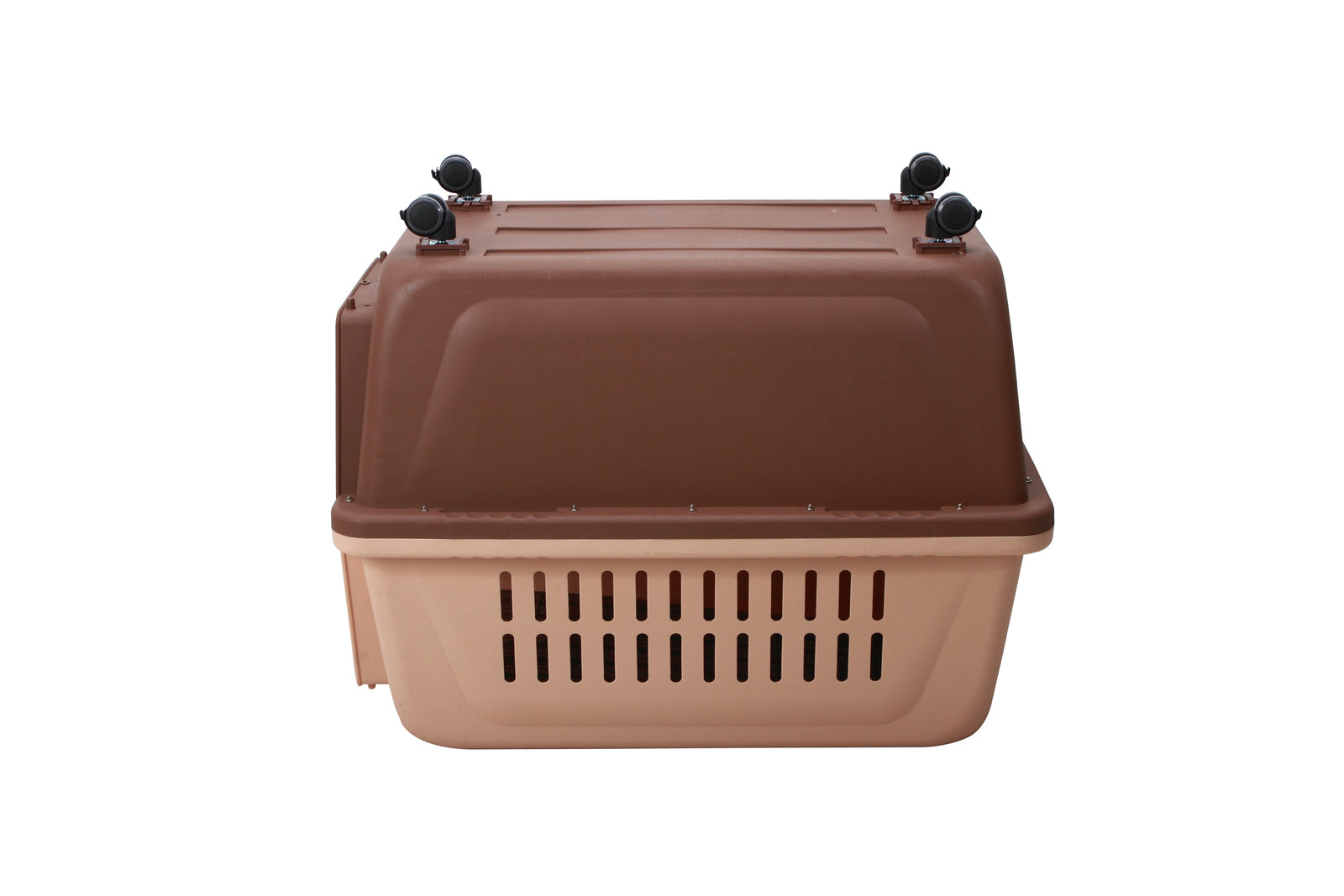 YES4PETS XL Plastic Kennels Pet Carrier Dog Cat Cage Crate With Handle and Removable Wheel Brown