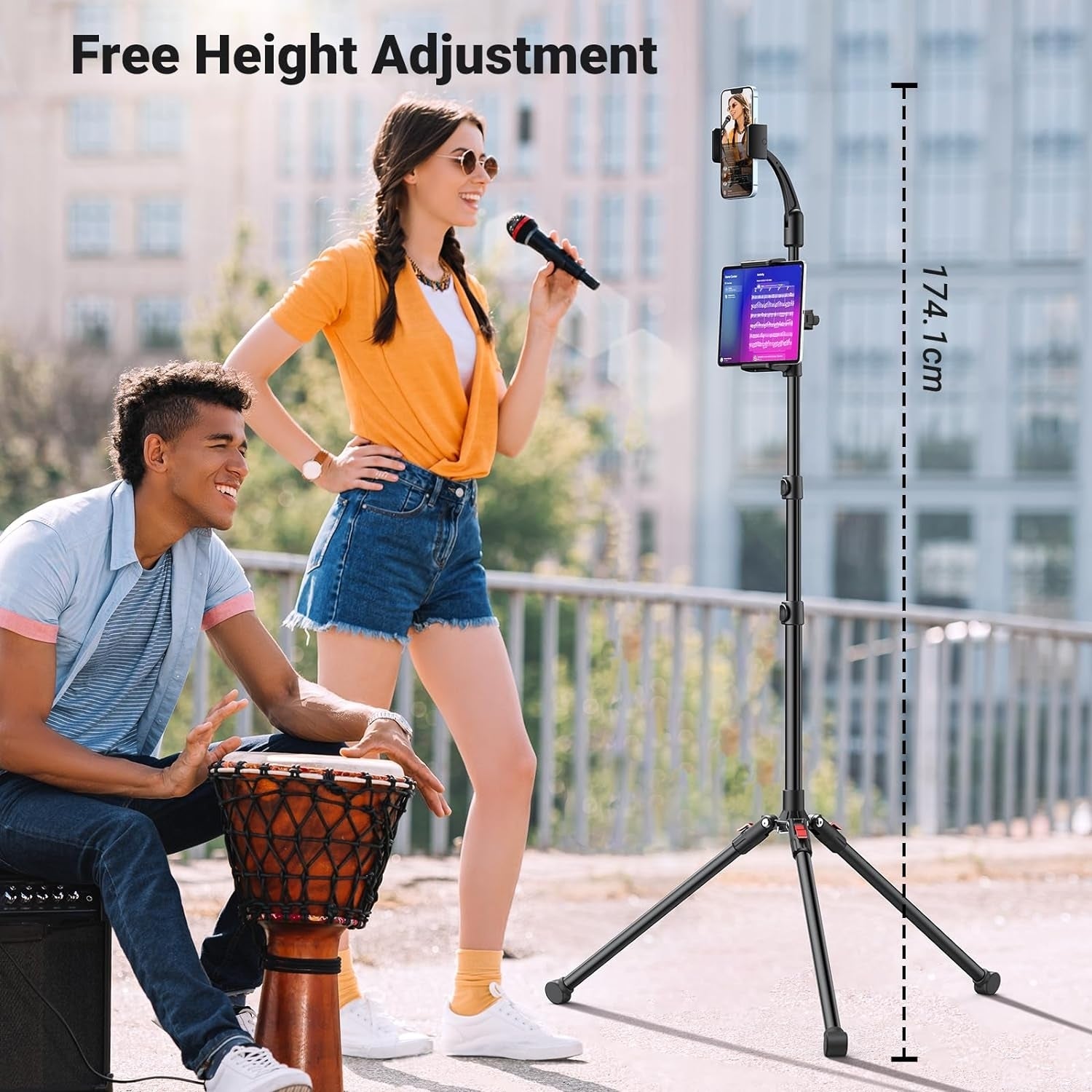 UGREEN 15647 2-in-1 Tablet (Max 12.9 inch) + Phone (Max 7.2 inch) Tripod Stand