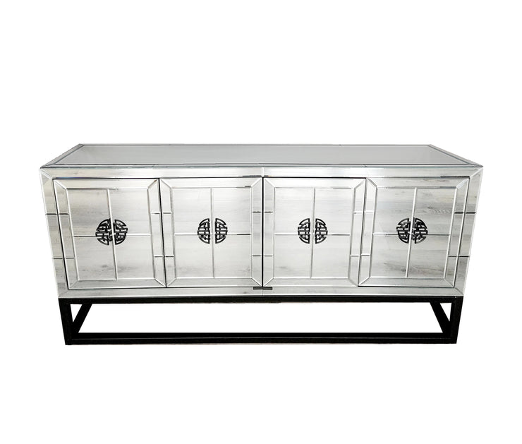 Athens Mirrored Buffet Table -Black