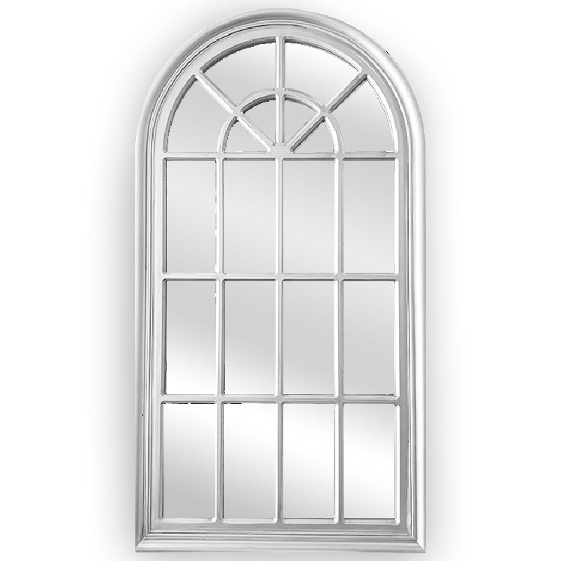 X-Large Window Style Mirror - White Arch 100 CM x 180 CM