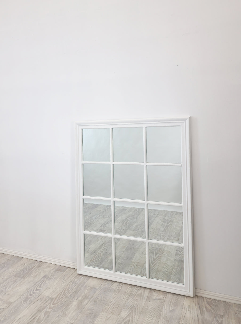 Window Style Mirror - White Rectangle 95cm x 130cm