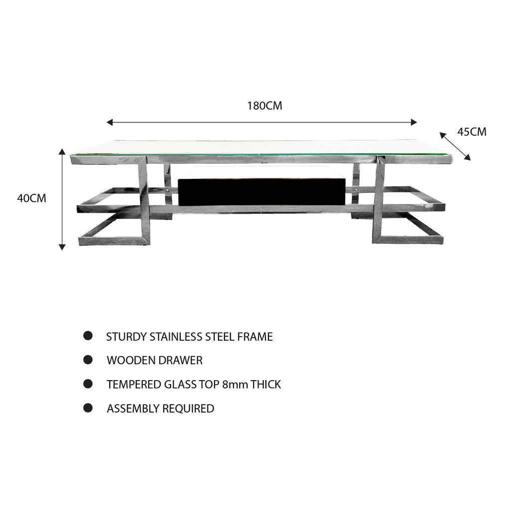 Alexa - Silver TV Unit