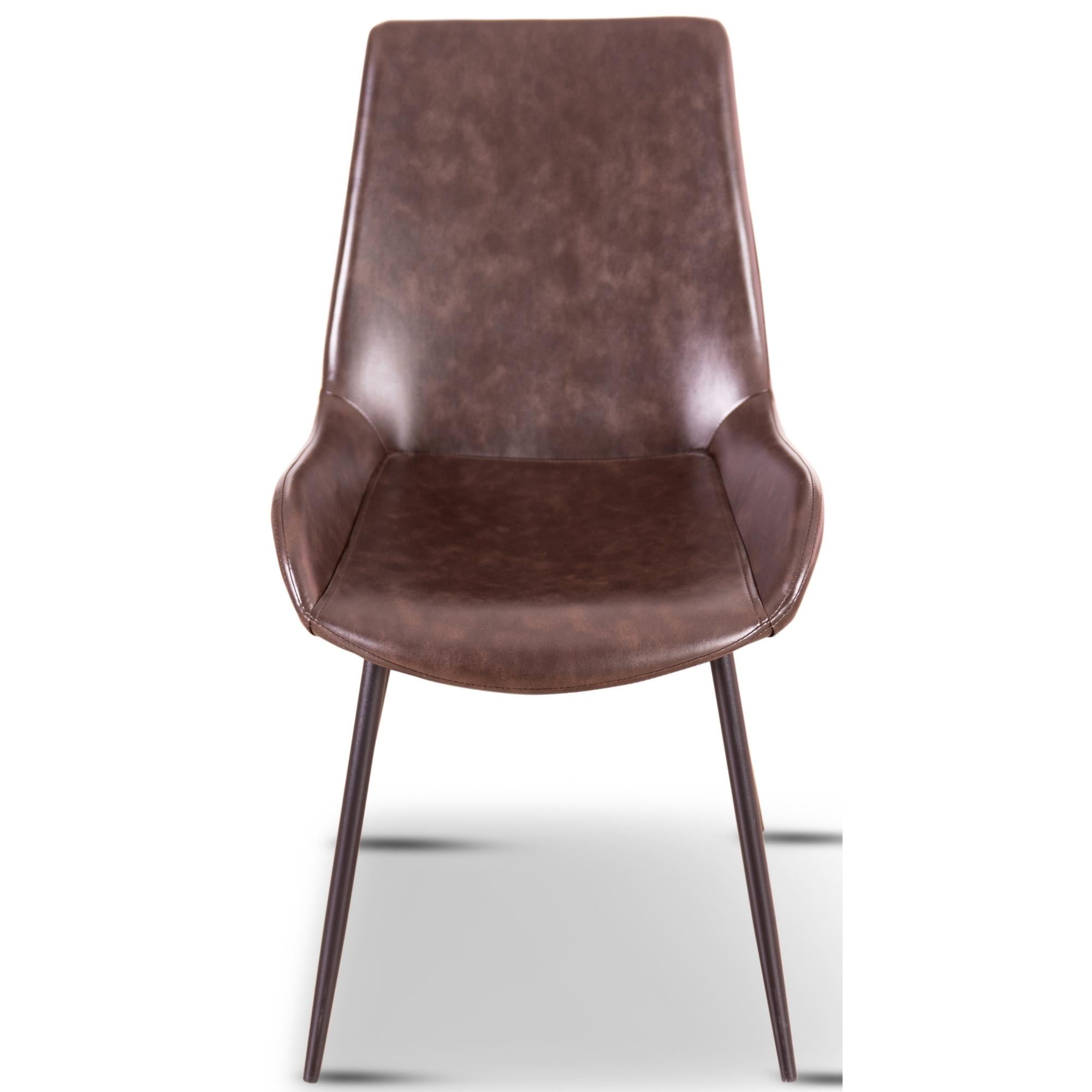 Brando  Set of 6 PU Leather Upholstered Dining Chair Metal Leg - Brown