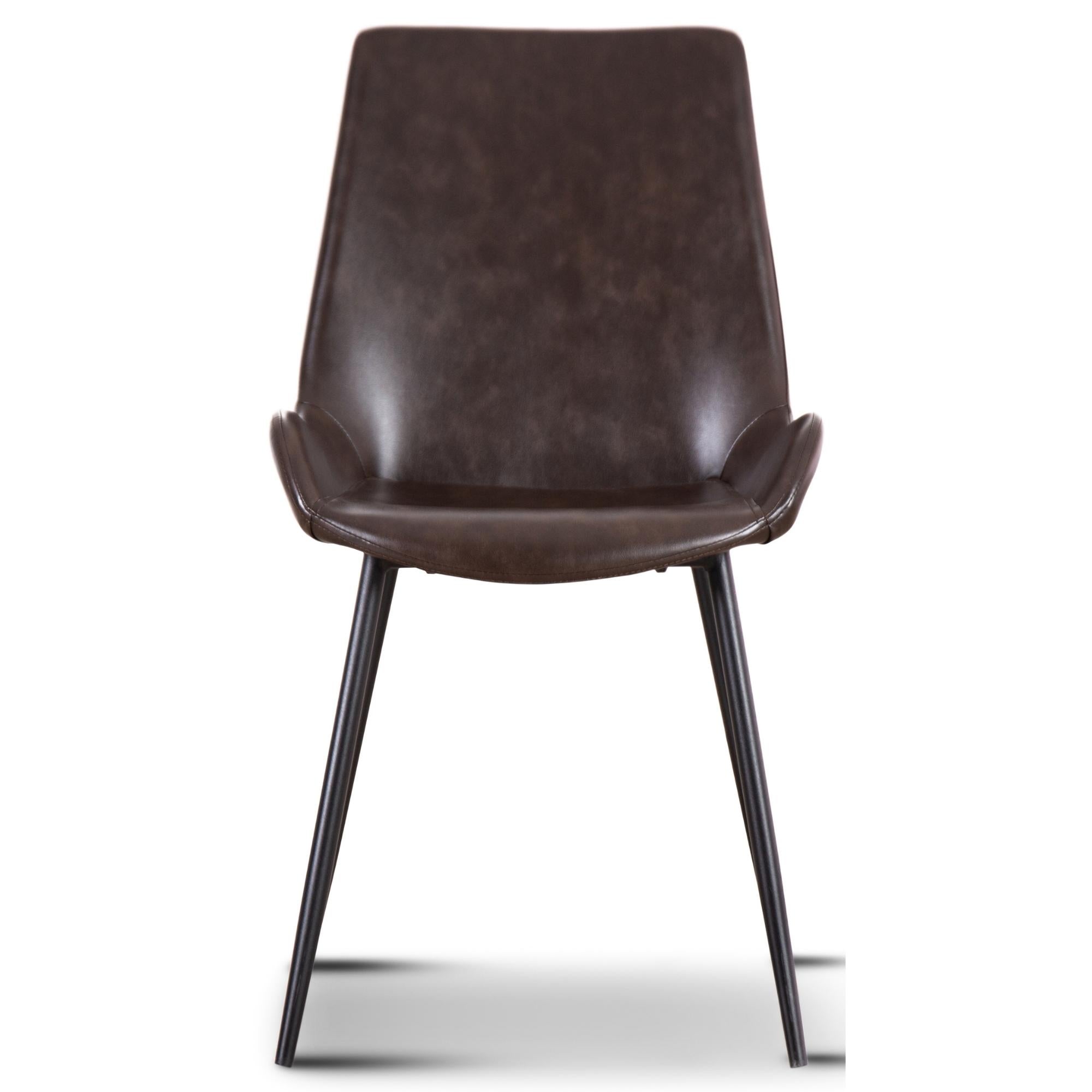 Brando  Set of 8 PU Leather Upholstered Dining Chair Metal Leg - Brown