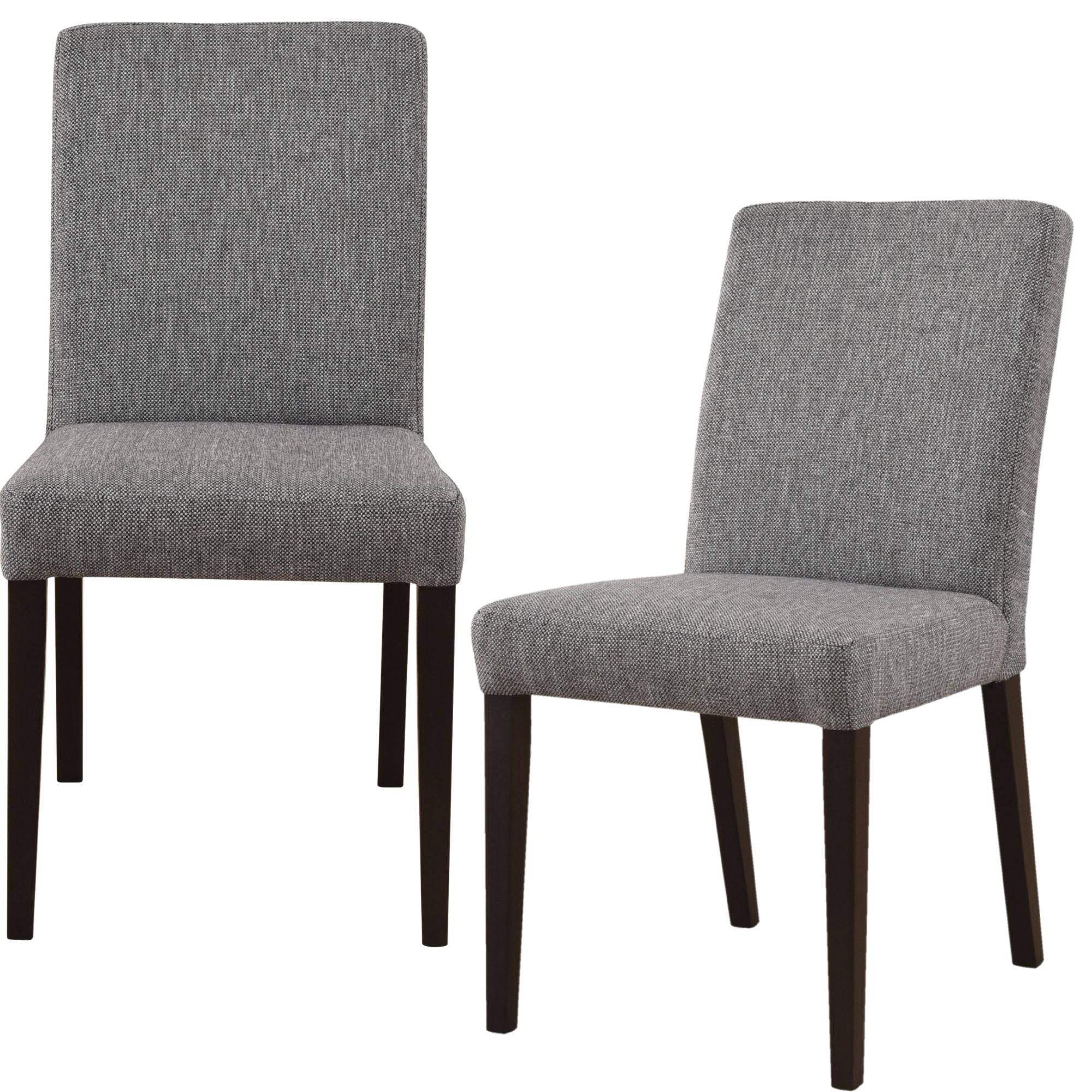 Catmint Dining Chair Set of 2 Fabric Upholstered Solid Acacia Wood - Granite