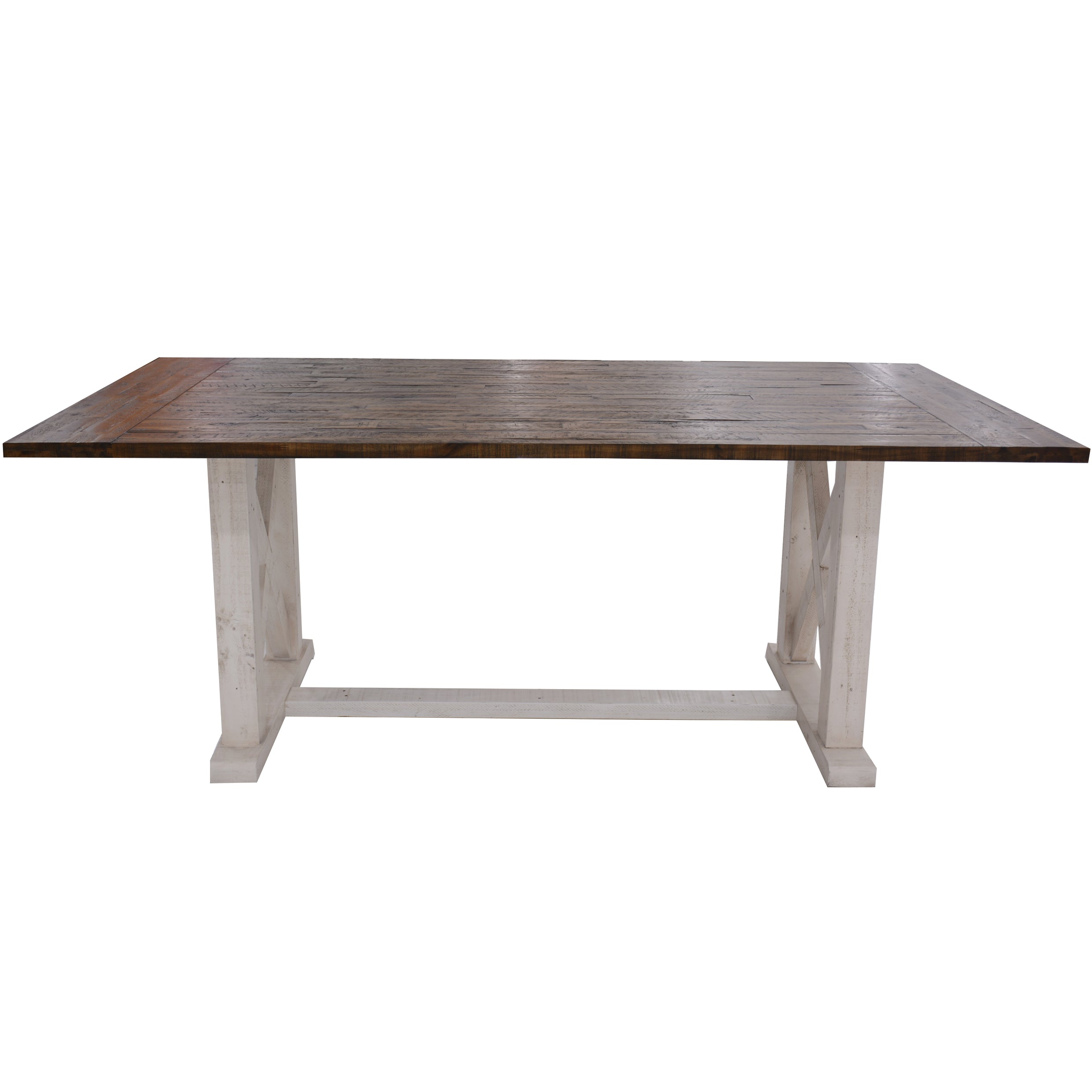 Erica Dining Table 240cm Solid Acacia Timber Wood Hampton Furniture Brown White