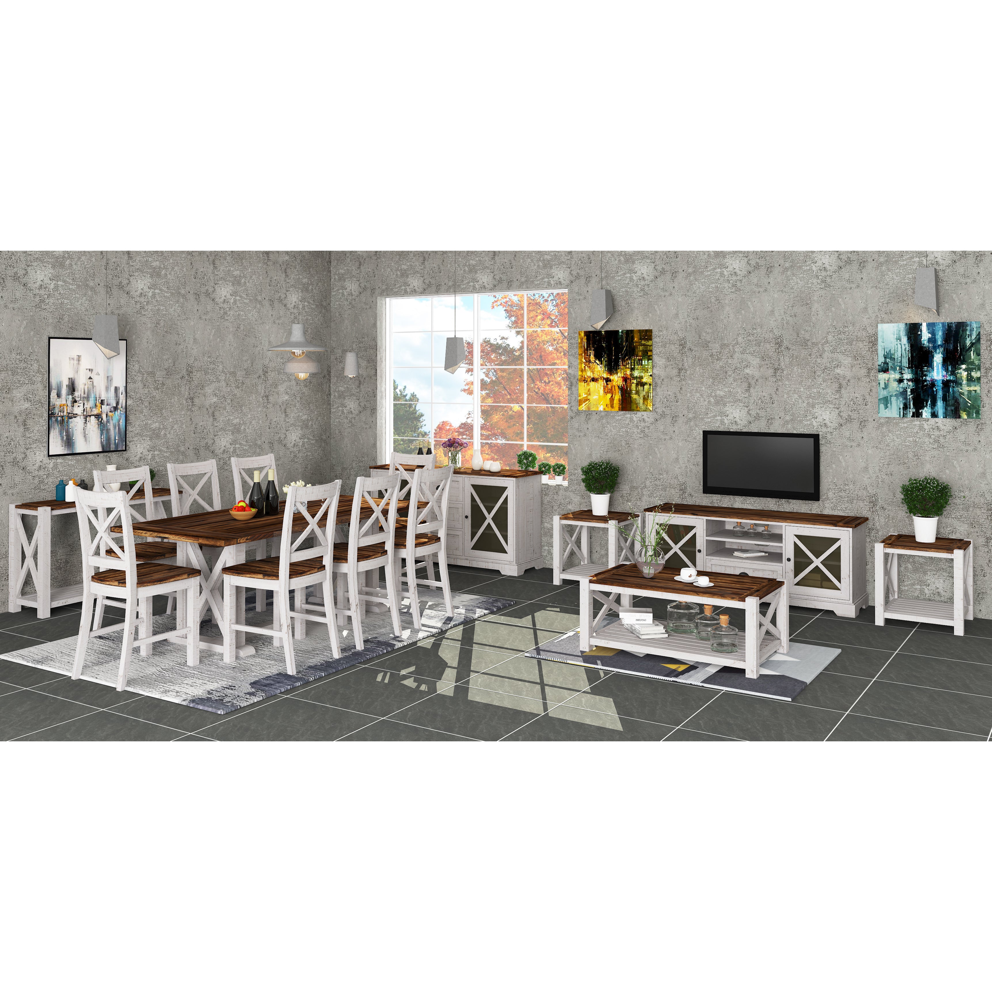 Erica X-Back Dining Chair Set of 6 Solid Acacia Timber Wood Hampton Brown White