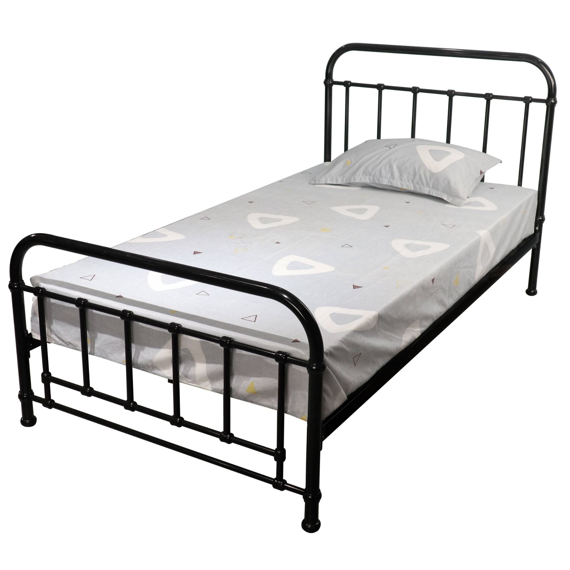 Metallica King Single Bed Size Metal Frame Platform Mattress Base - Black