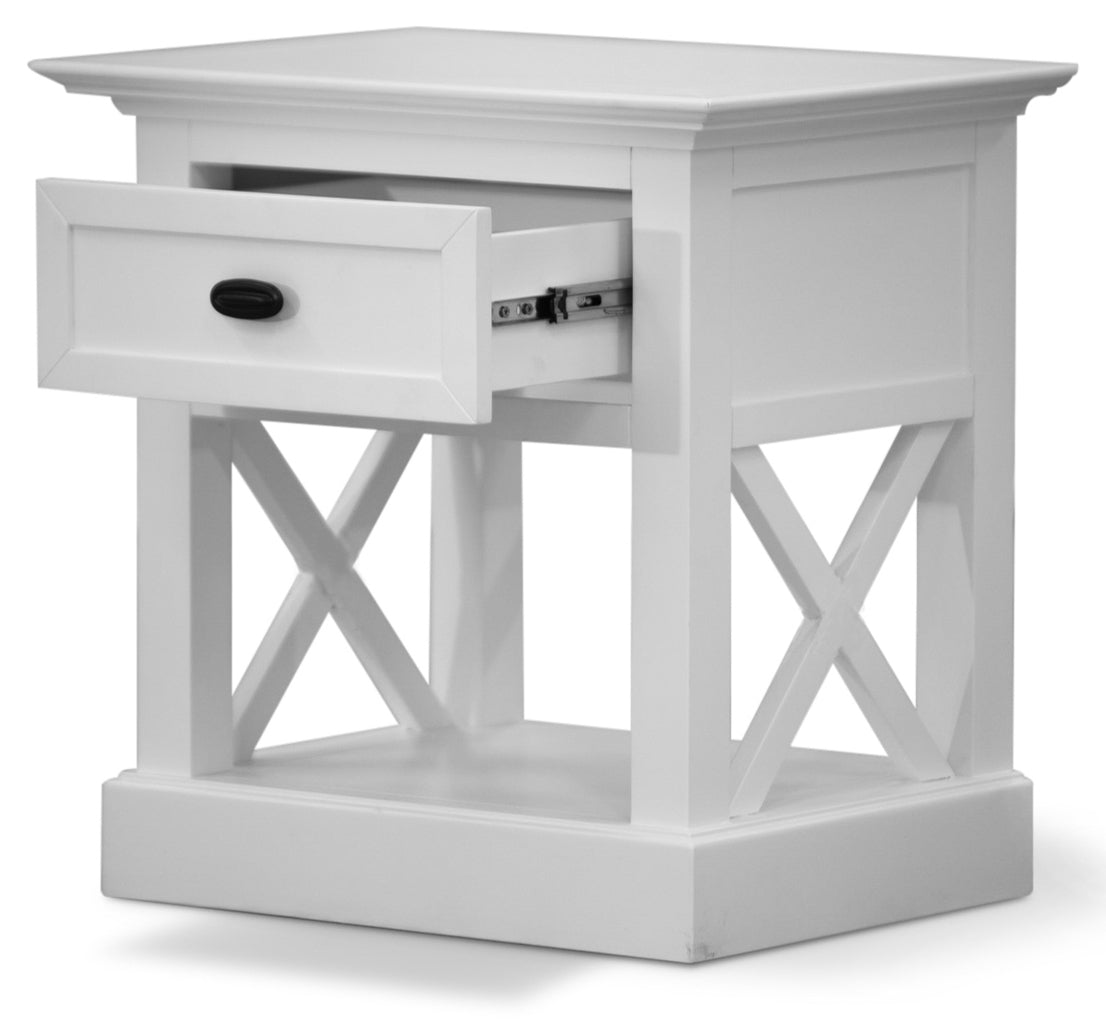 Beechworth Bedside Tables 1 Drawer Storage Cabinet Shelf Side End Table - White