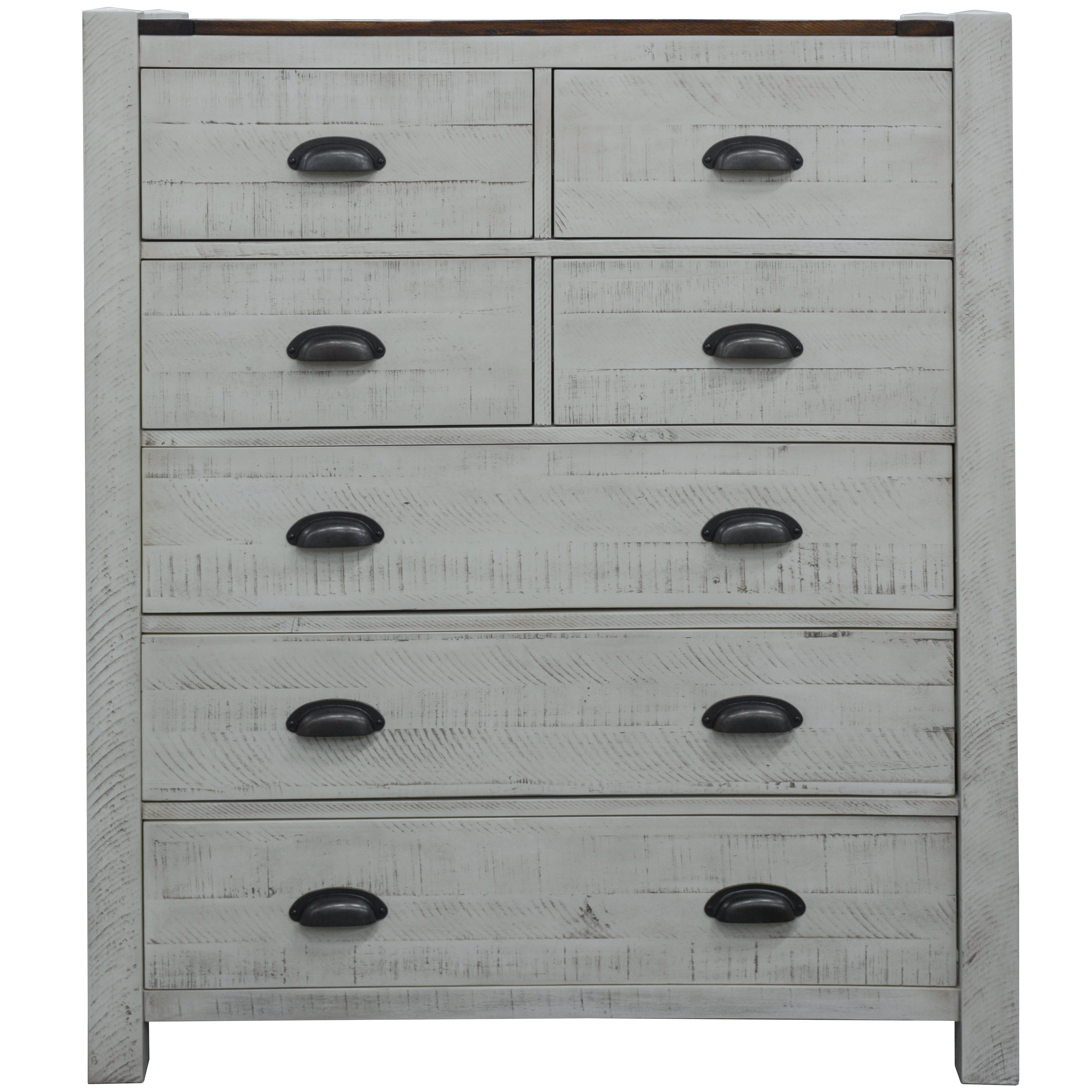 Erica Tallboy 7 Chest of Drawers Solid Acacia Timber Wood Cabinet Brown White