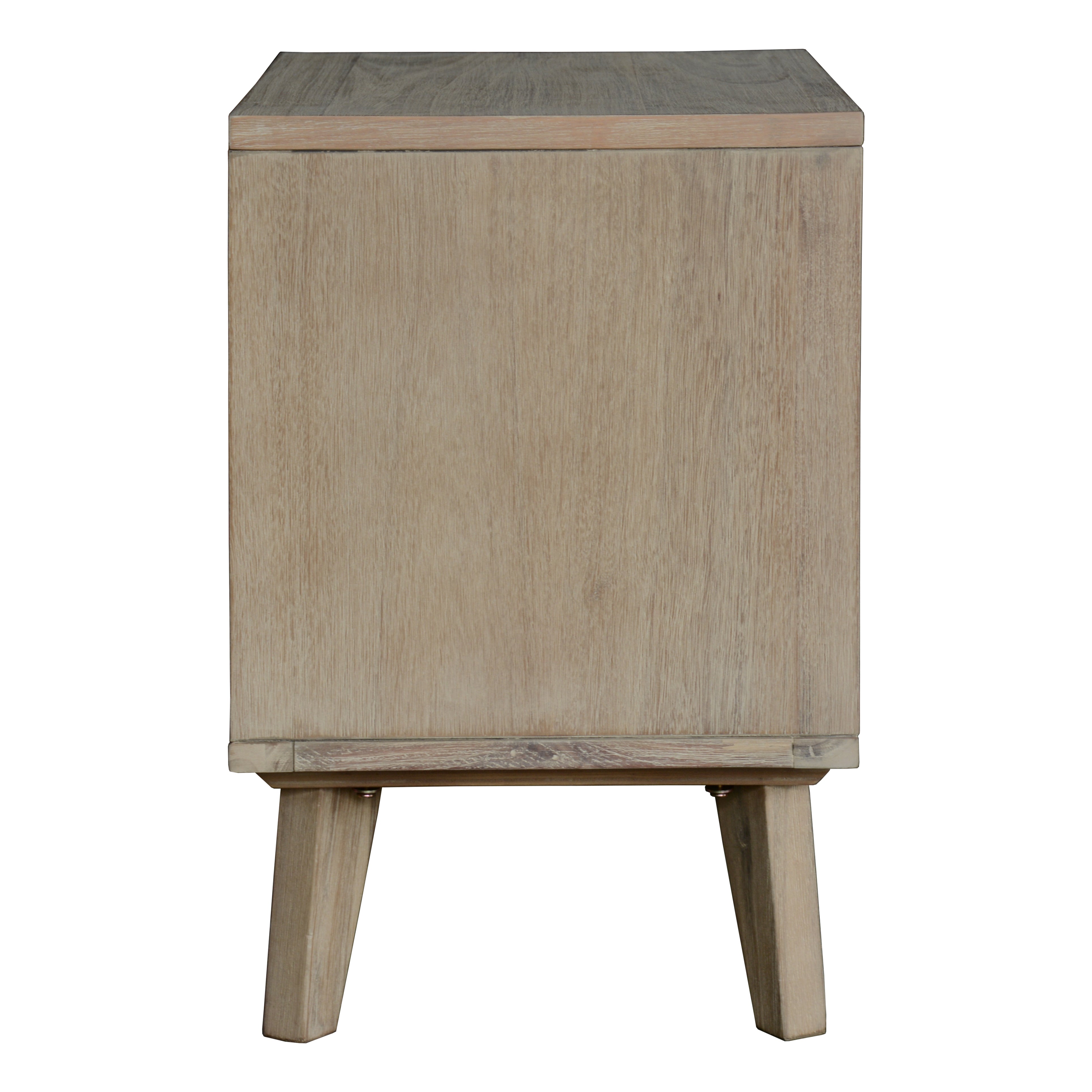 Abelia Bedside Nightstand 2 Drawers Storage Cabinet Shelf Side End Table - Brushed Smoke