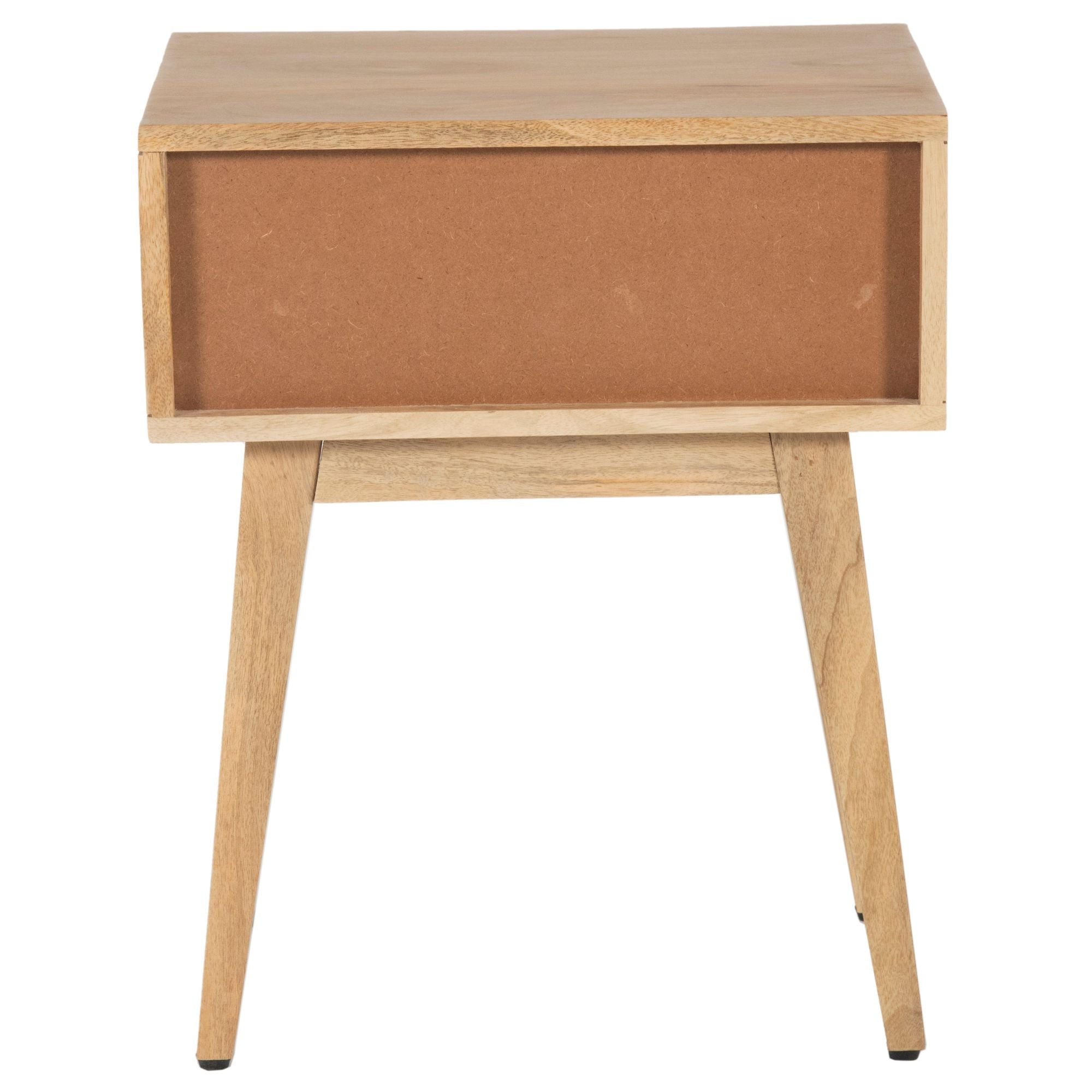 Olearia  Bedside Table 1 Drawer Storage Cabinet Solid Mango Wood Rattan Natural