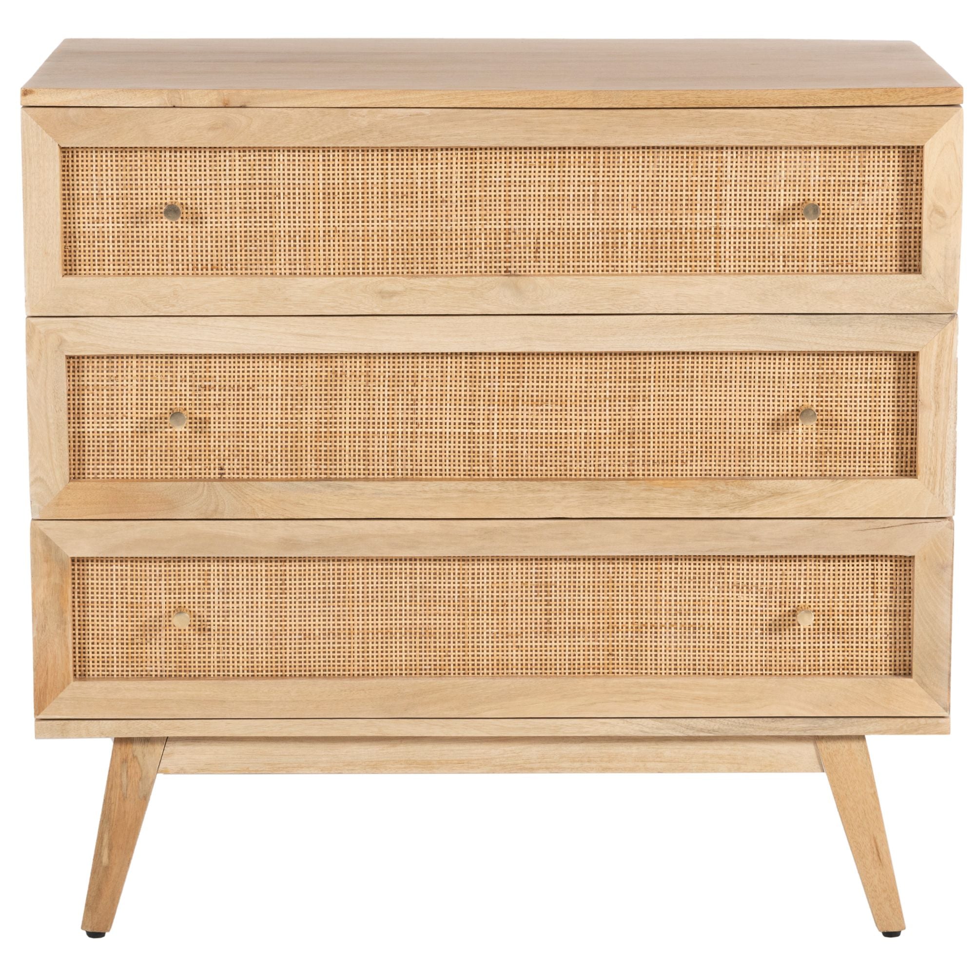 Olearia  Storage Cabinet Buffet Chest of 3 Drawer Mango Wood Rattan Natural