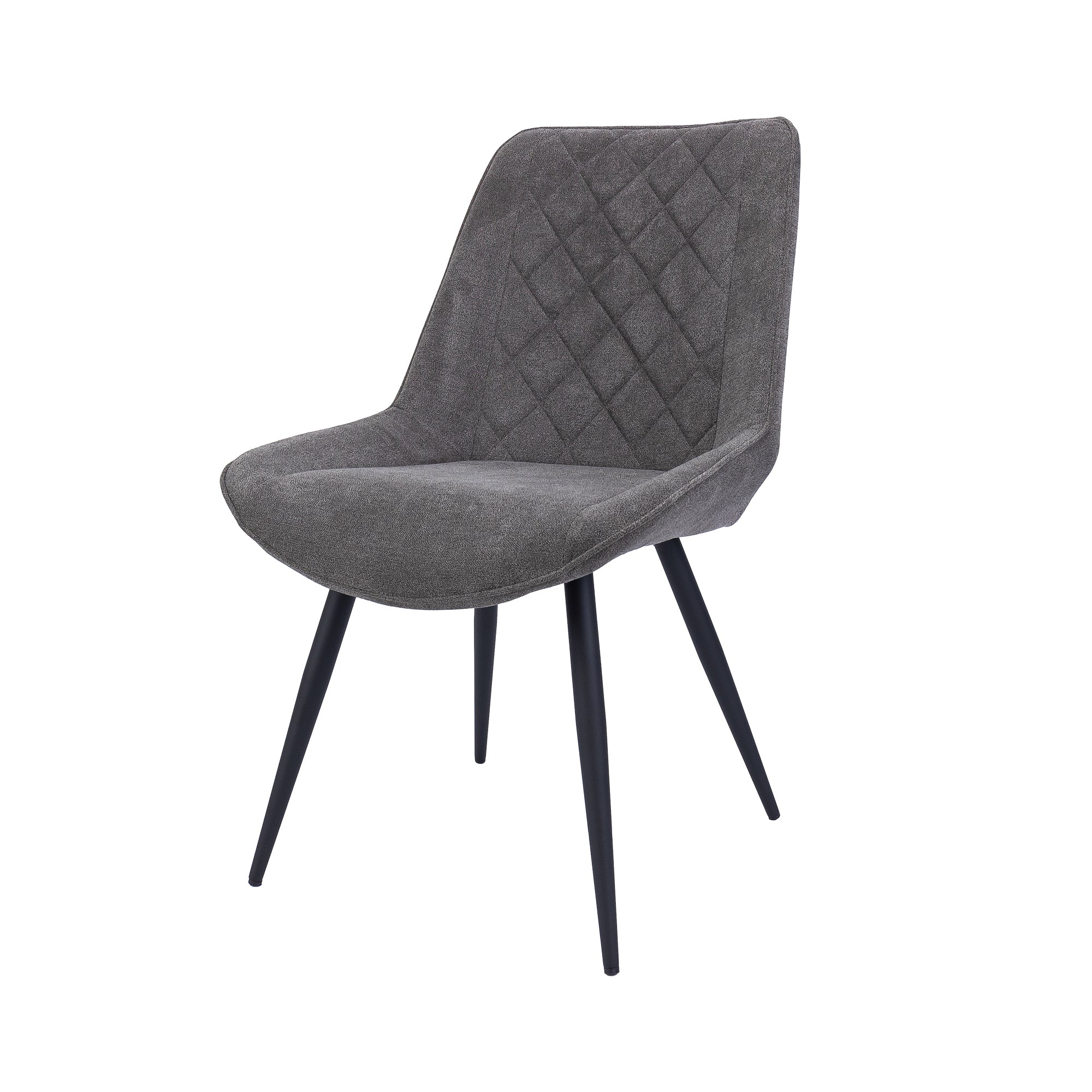 Helenium Dining Chair Set of 2 Fabric Seat with Metal Frame - Graphite