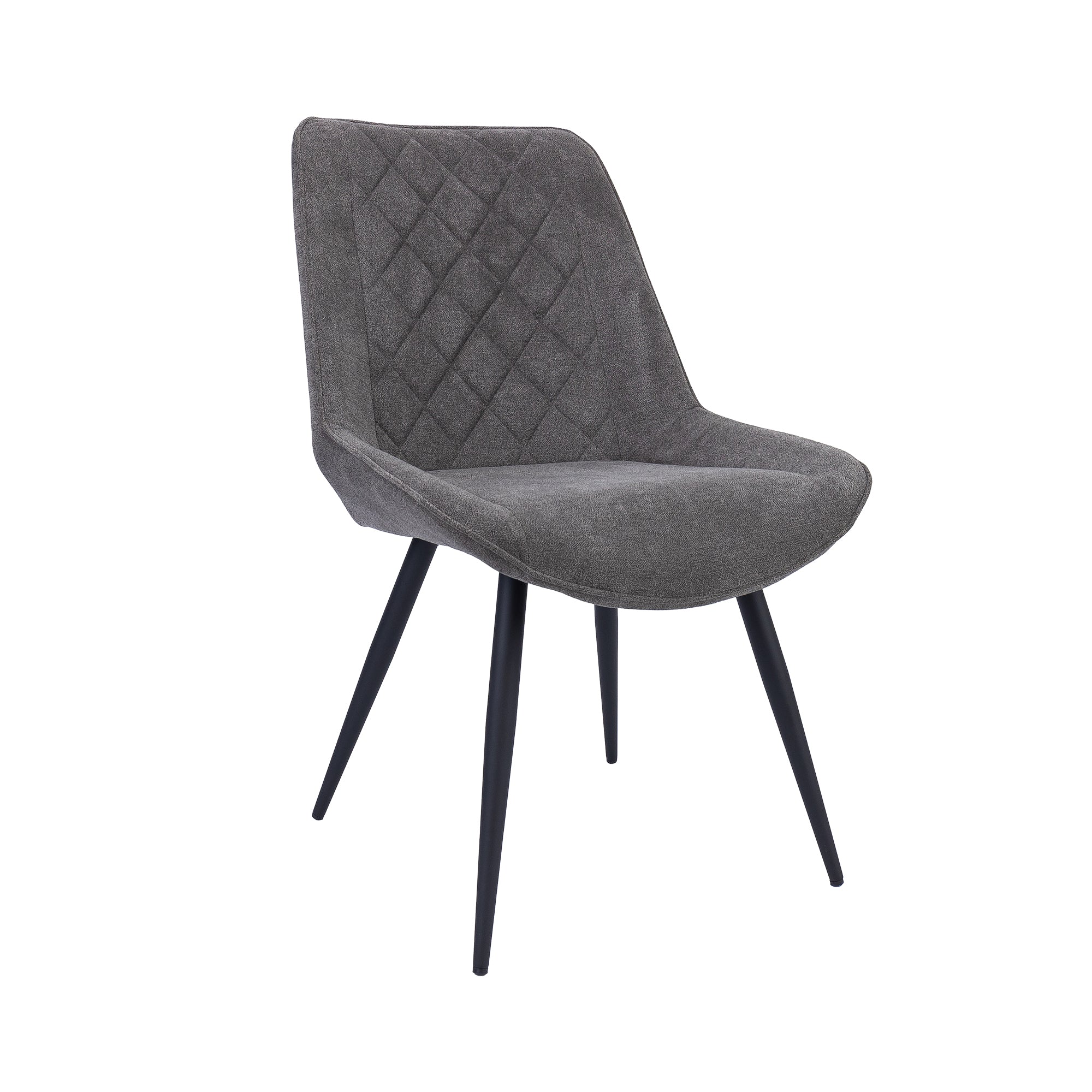 Helenium Dining Chair Set of 2 Fabric Seat with Metal Frame - Graphite