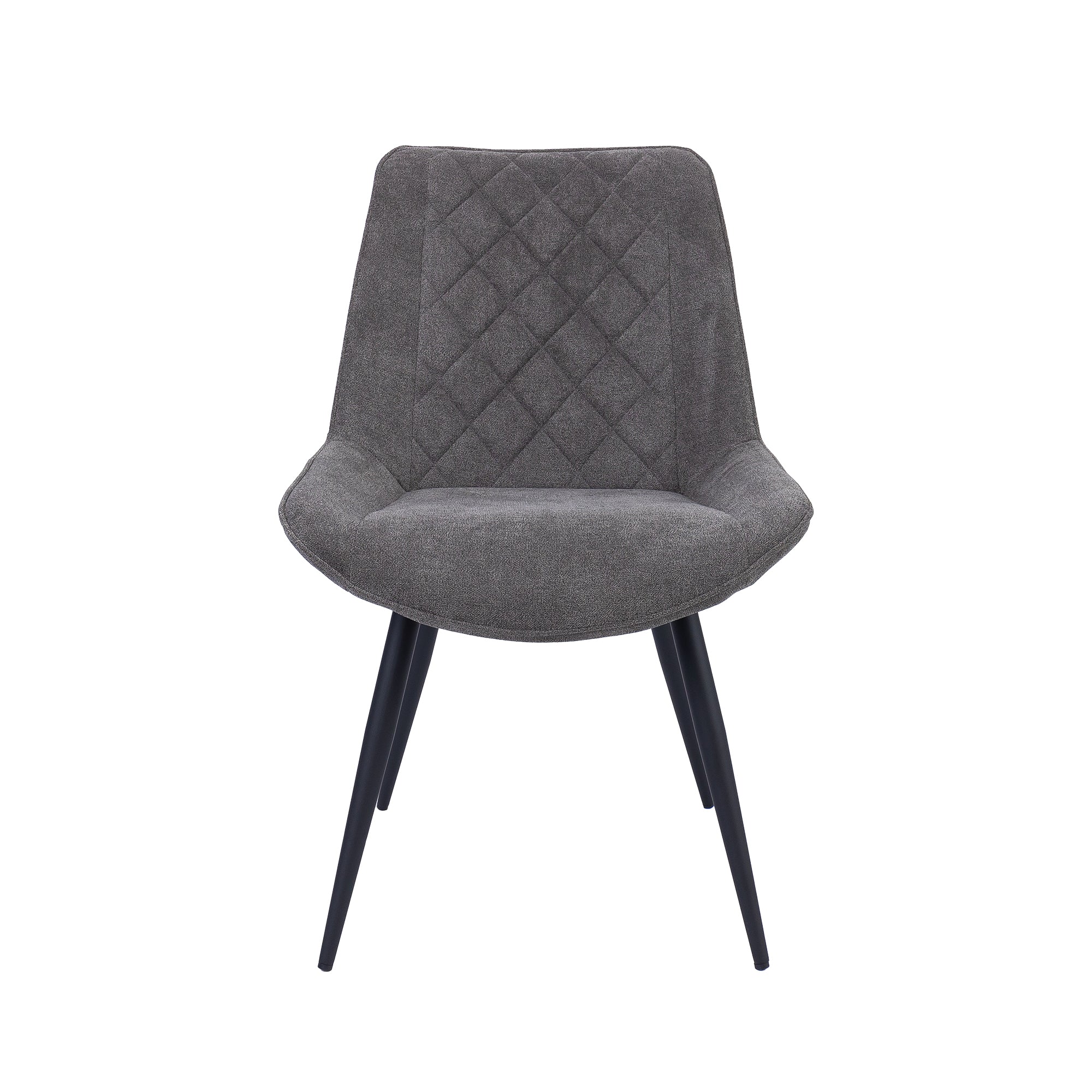 Helenium Dining Chair Set of 8 Fabric Seat with Metal Frame - Graphite