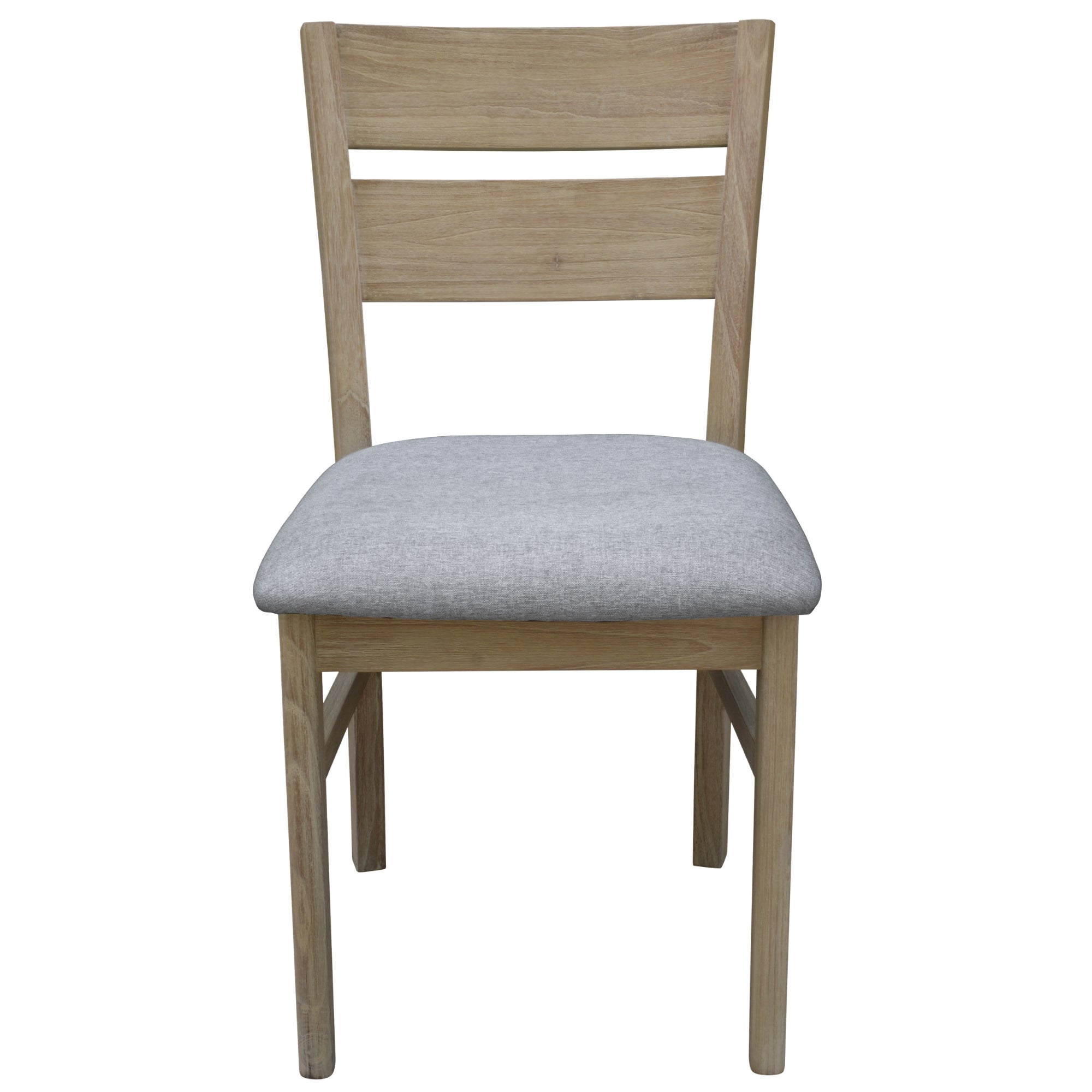 Tyler 4pc Set Dining Chair Fabric Seat Solid Acacia Timber Wood Brushed Smoke