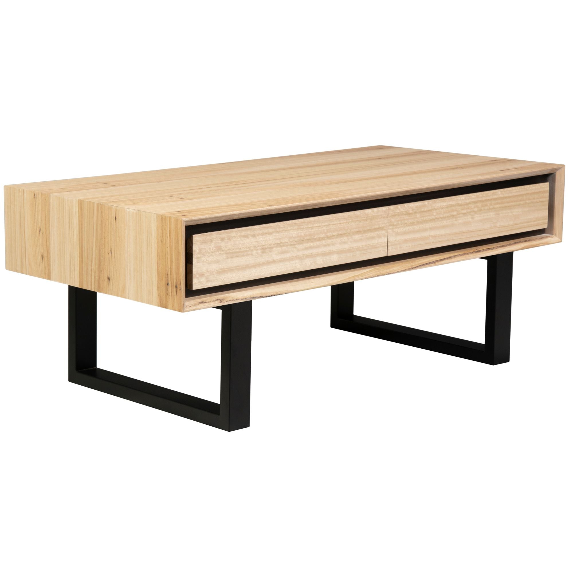 Aconite Coffee Table 120cm 2 Drawers Solid Messmate Timber Wood - Natural