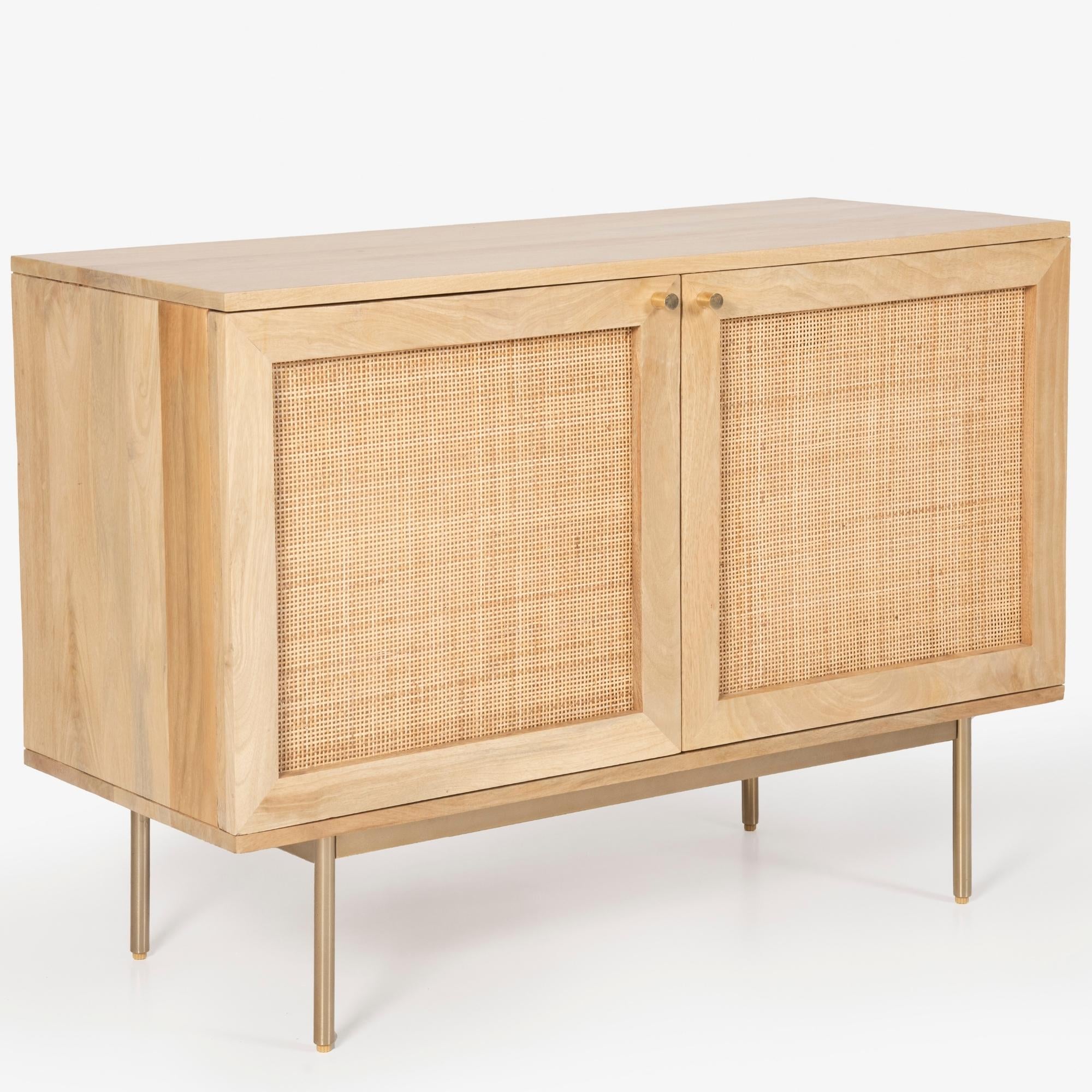 Martina Buffet Table Sideboard 100cm 2 Door Solid Mango Wood Storage Cabinet