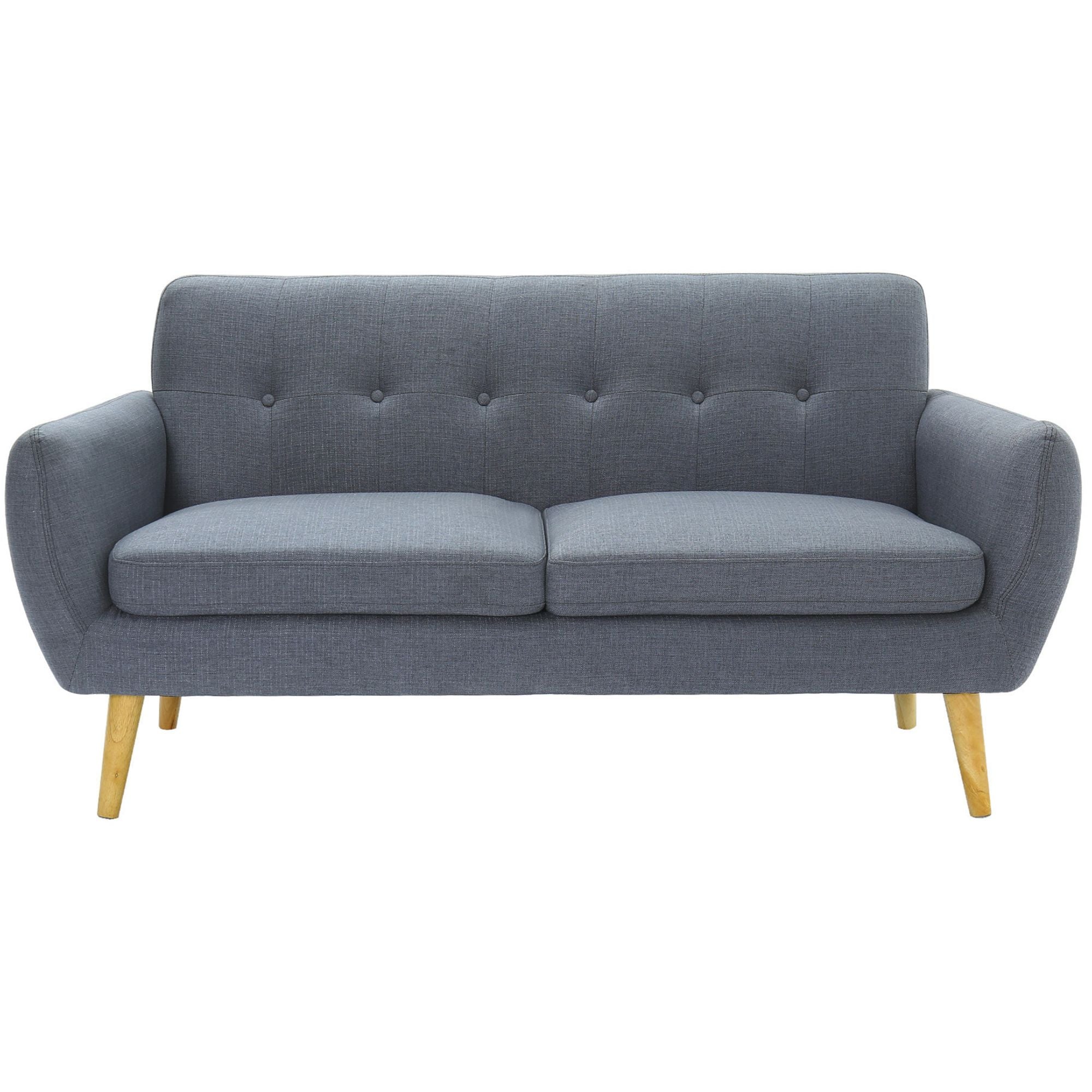 Dane 3 Seater Fabric Upholstered Sofa Lounge Couch - Dark Grey