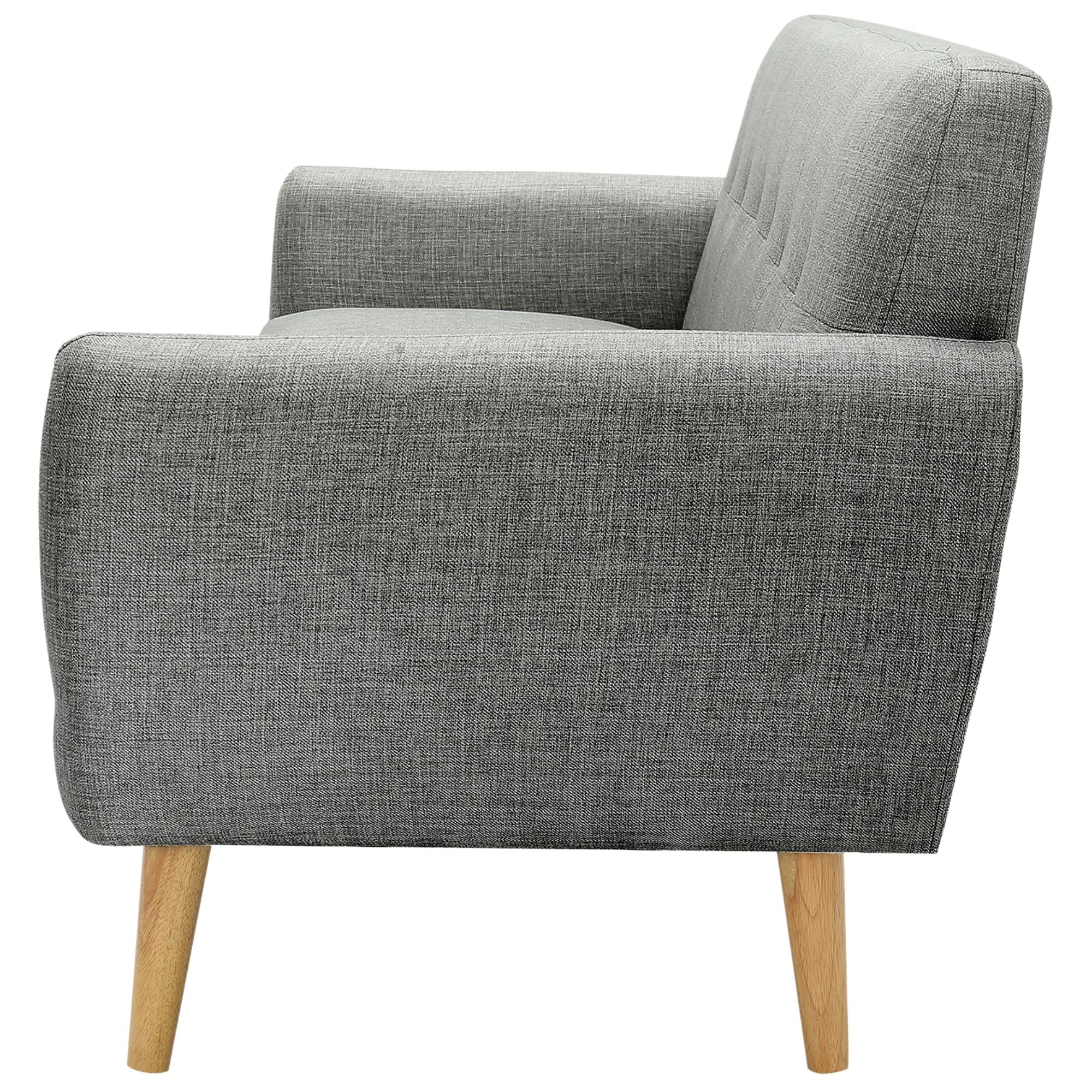 Dane 3 + 1 Seater Fabric Upholstered Sofa Armchair Lounge Couch - Mid Grey