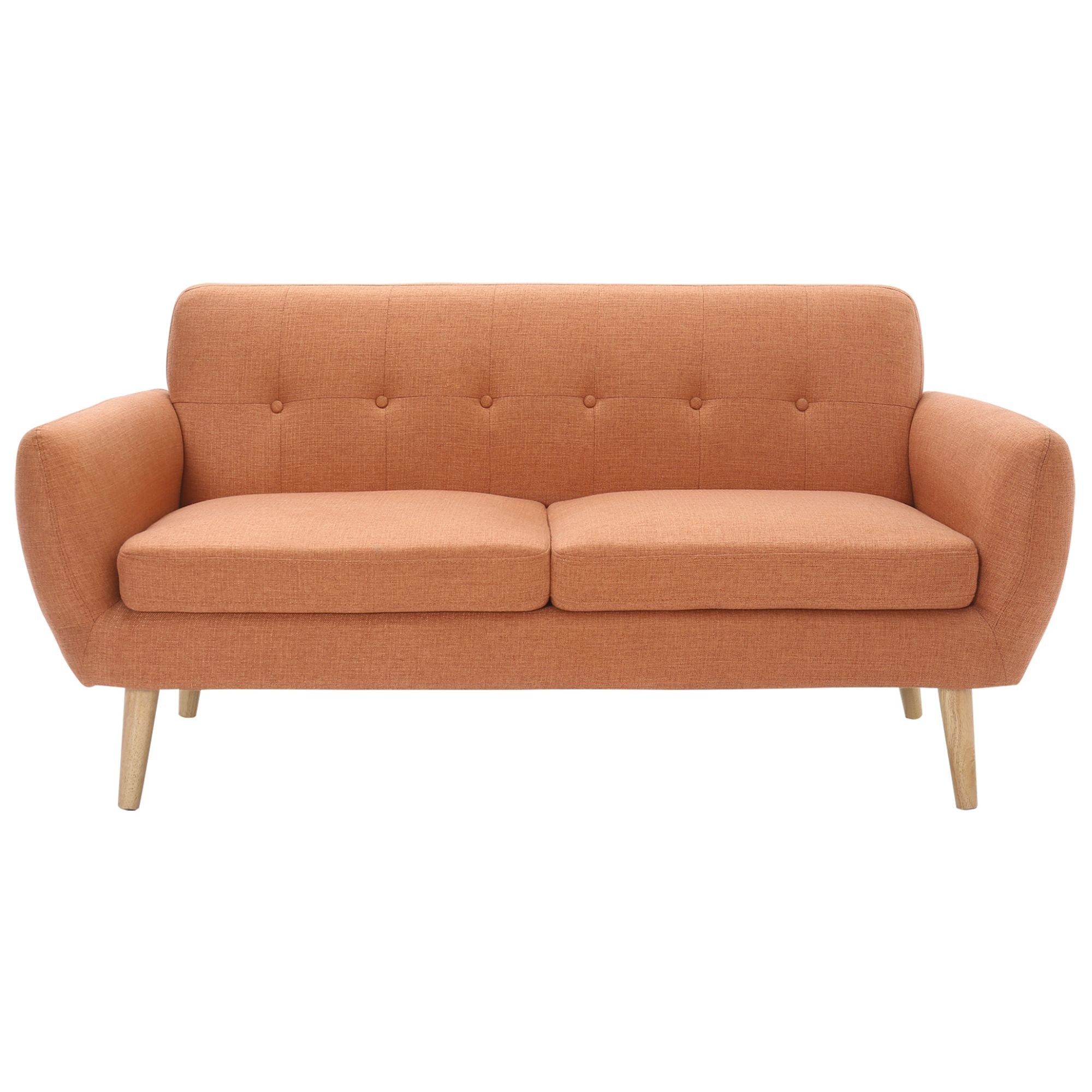 Dane 3 Seater Fabric Upholstered Sofa Lounge Couch - Orange