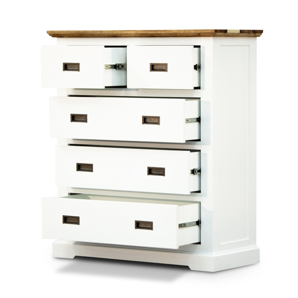 Orville Tallboy 5 Chest of Drawers Solid Wood Storage Cabinet - Multi Color