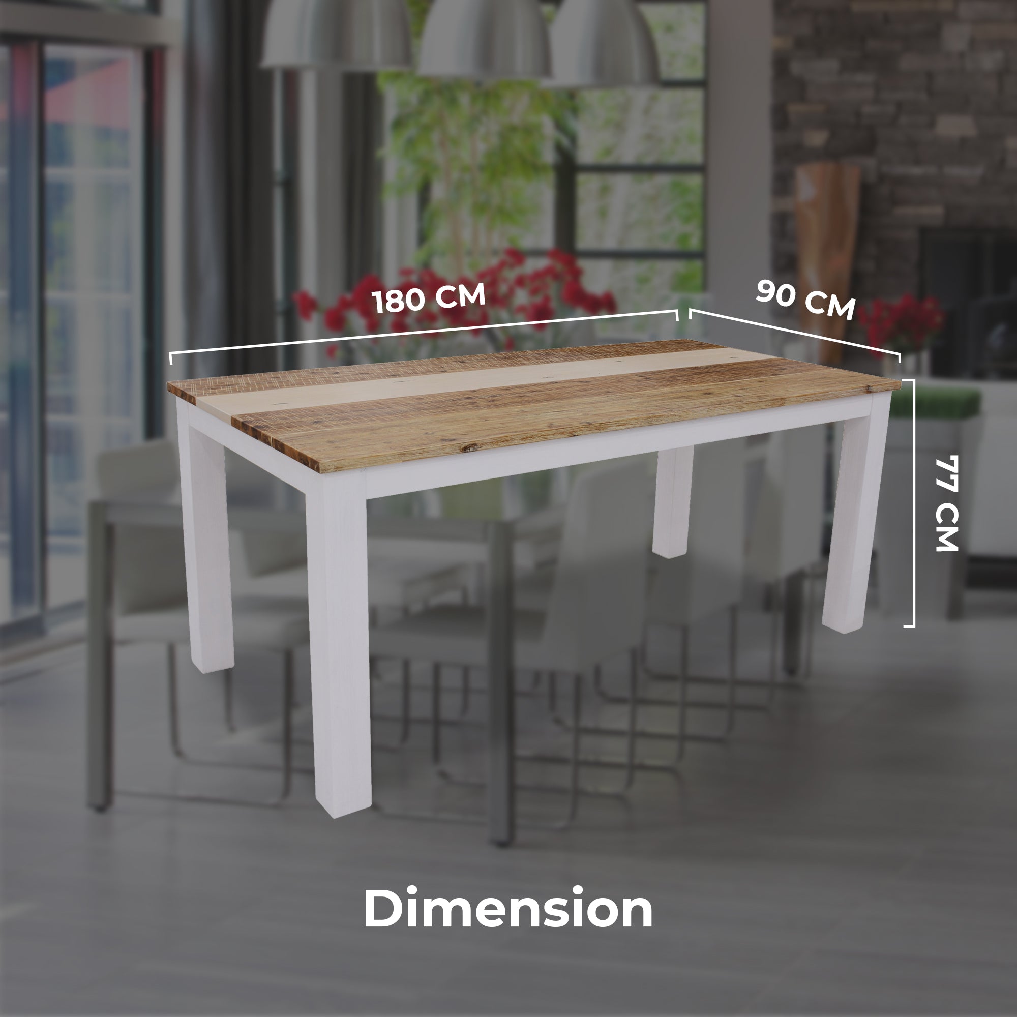 Orville Dining Table 180cm Solid Acacia Wood Home Dinner Furniture - Multi Color