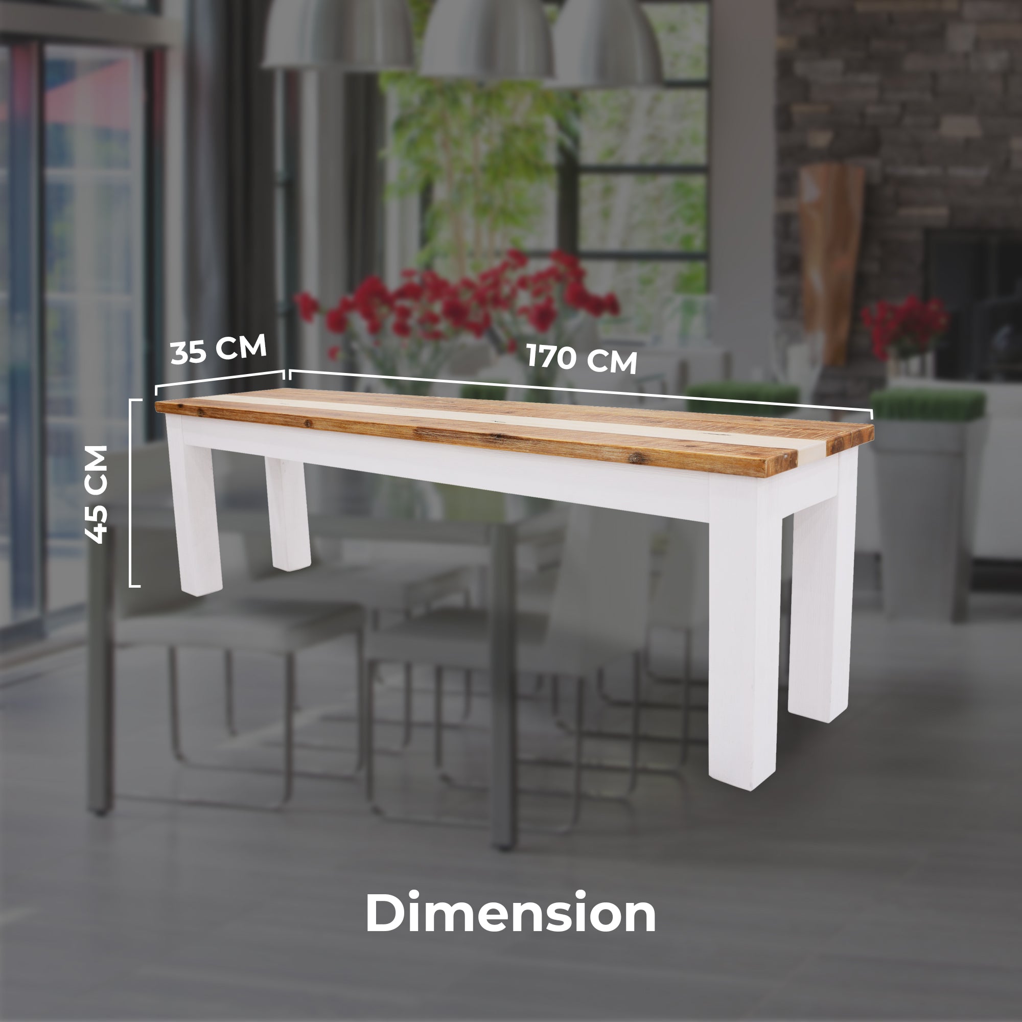 Orville Dining Bench 170cm Solid Acacia Wood Home Dinner Furniture - Multi Color