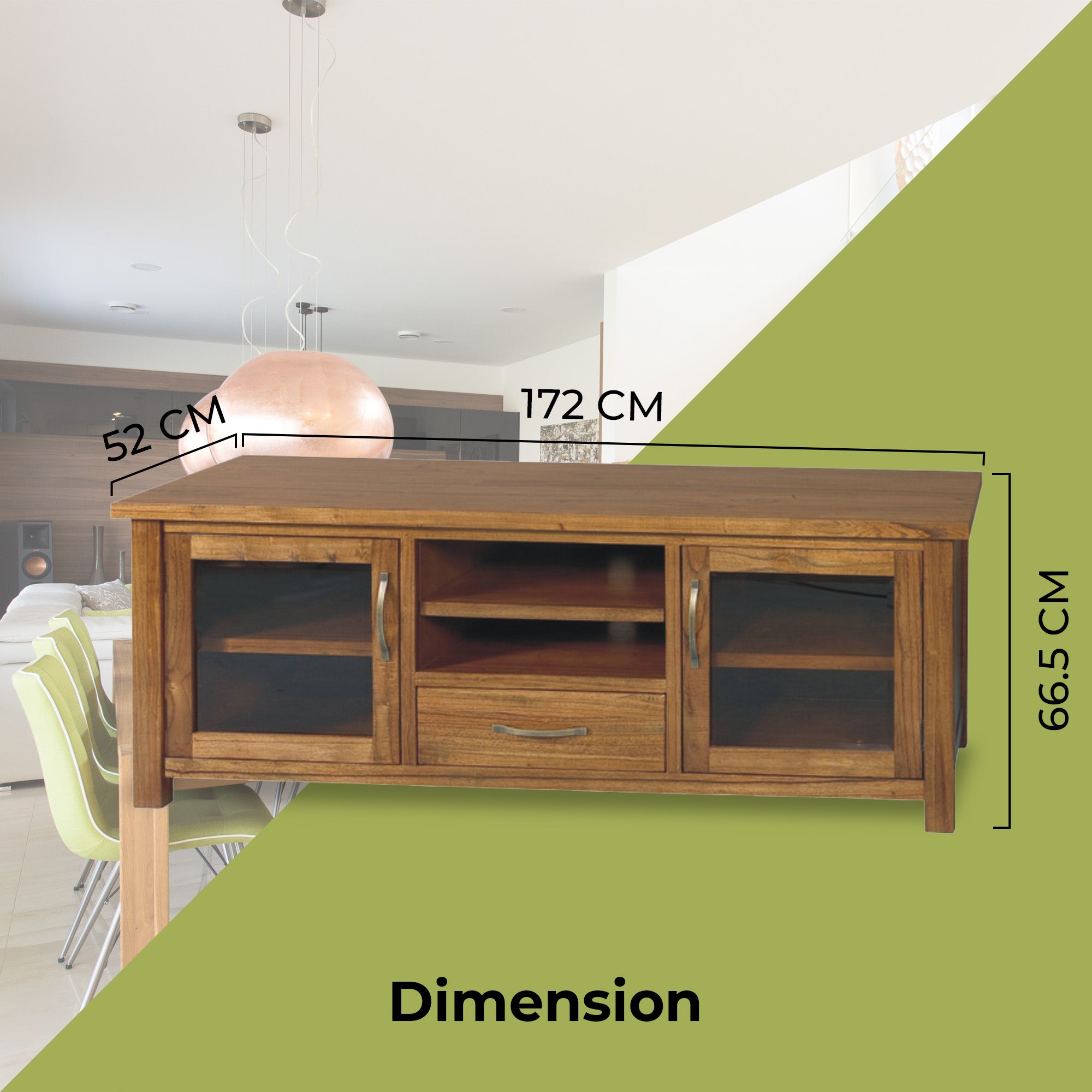 Birdsville ETU Entertainment TV Unit 172cm 2 Door 1 Drawer Mt Ash Wood - Brown